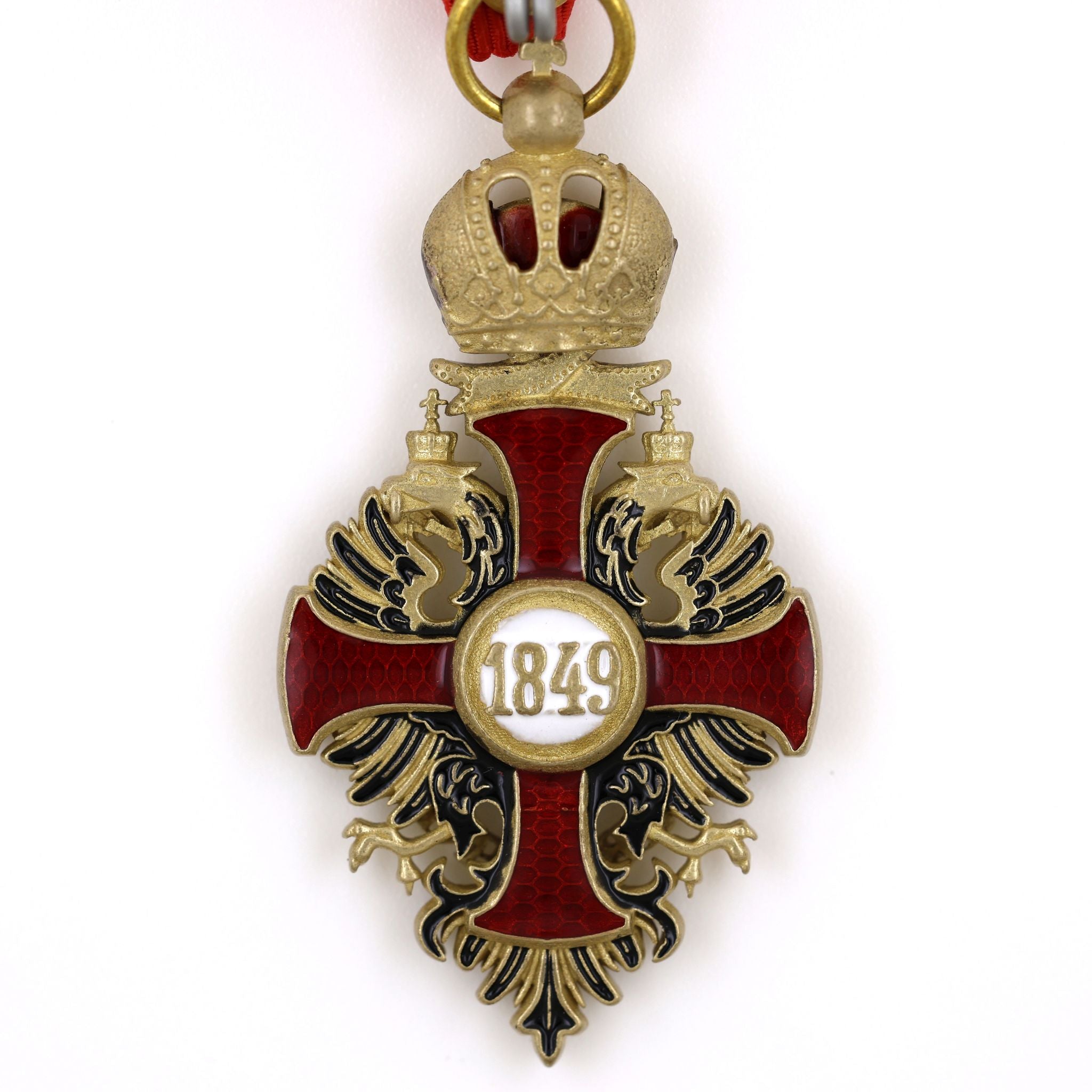 Austrian Franz Joseph Order Cross Medal – Brass with Ribbon detail view 2