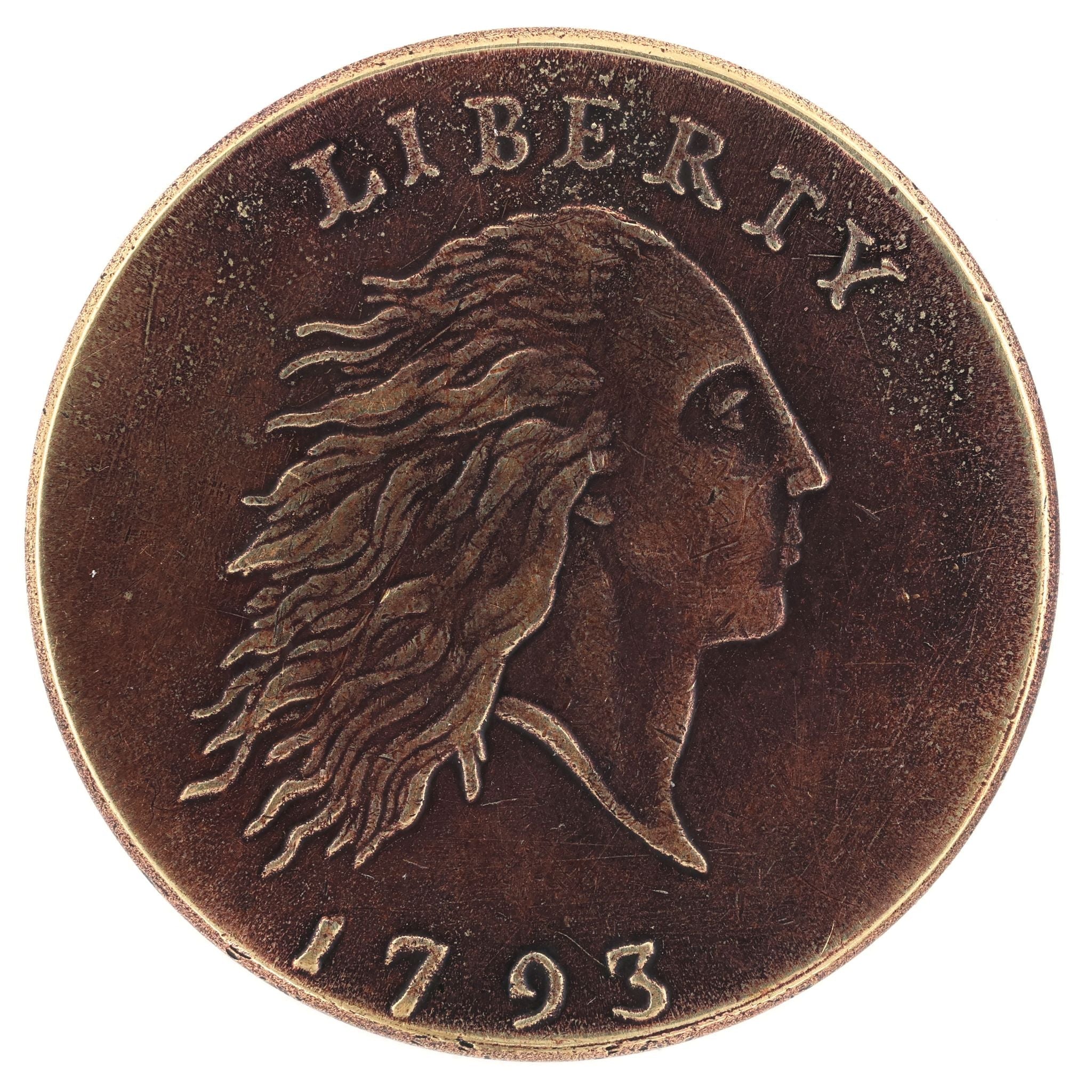 1793 Flowing Hair Liberty Medal Token – United States Historical detail view 4