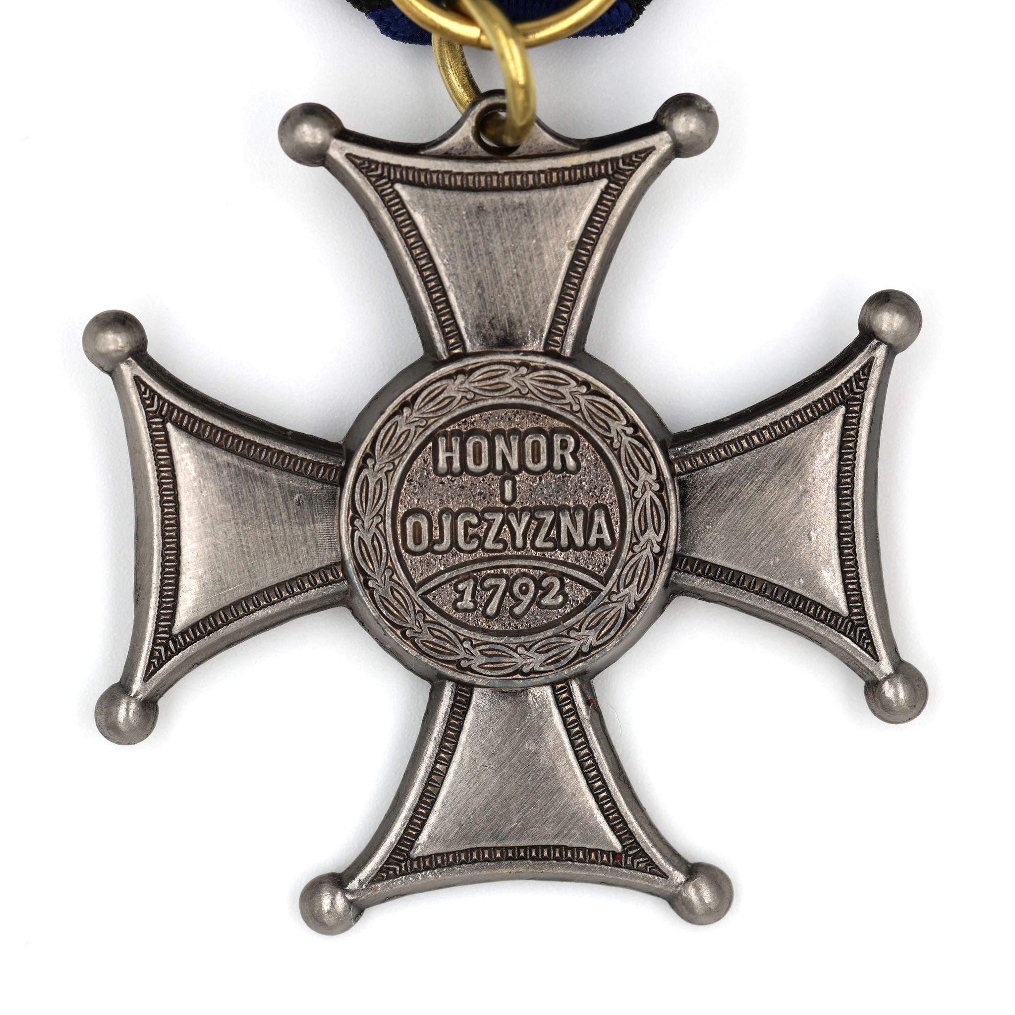 Poland Virtuti Militari Silver Cross Medal Ribbon Decoration detail view 4
