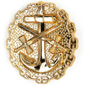 WWI Imperial German Naval Wound Badge 1918 Gold Grade Anchor Chain Pin reproduction