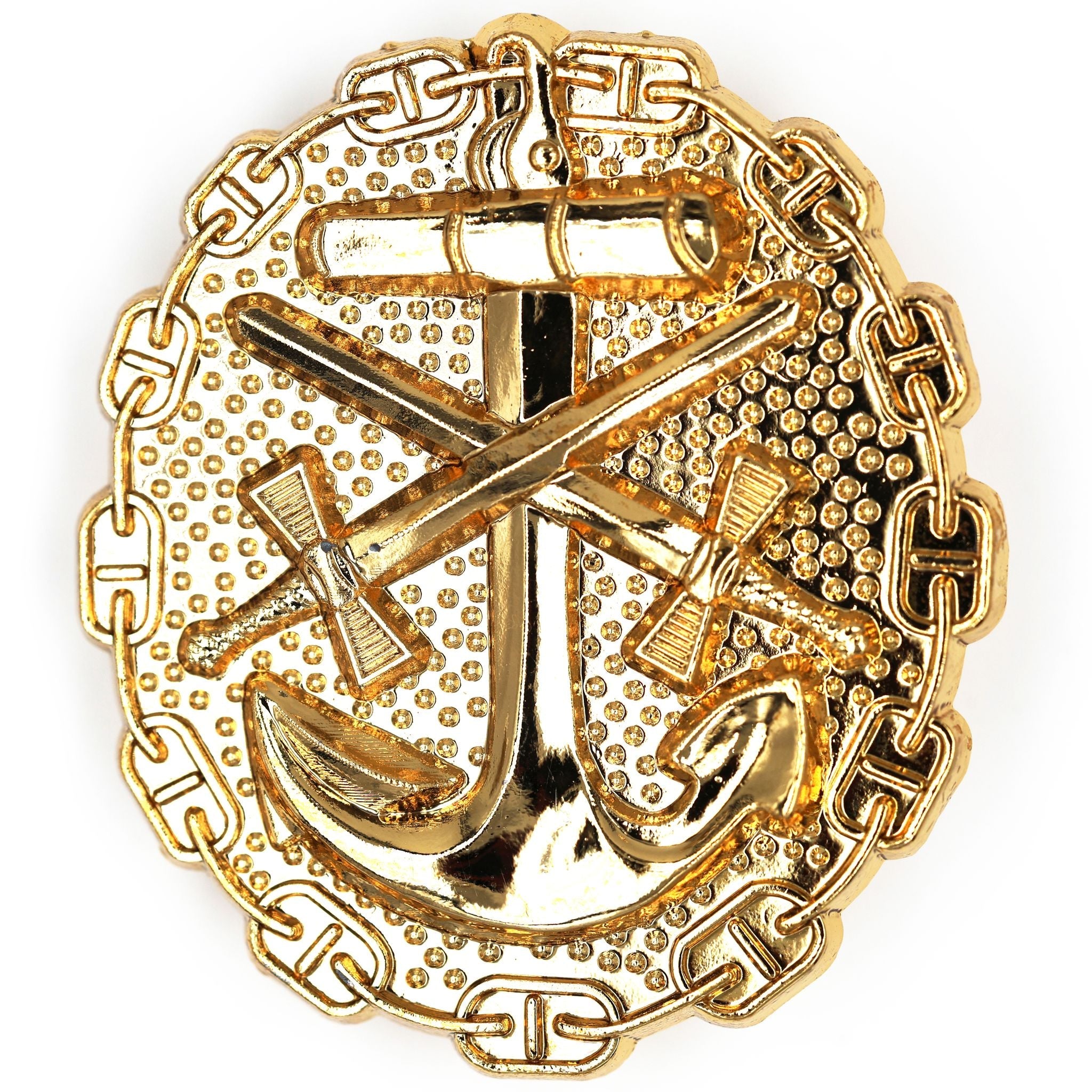 WWI Imperial German Naval Wound Badge 1918 Gold Grade Anchor Chain Pin reproduction