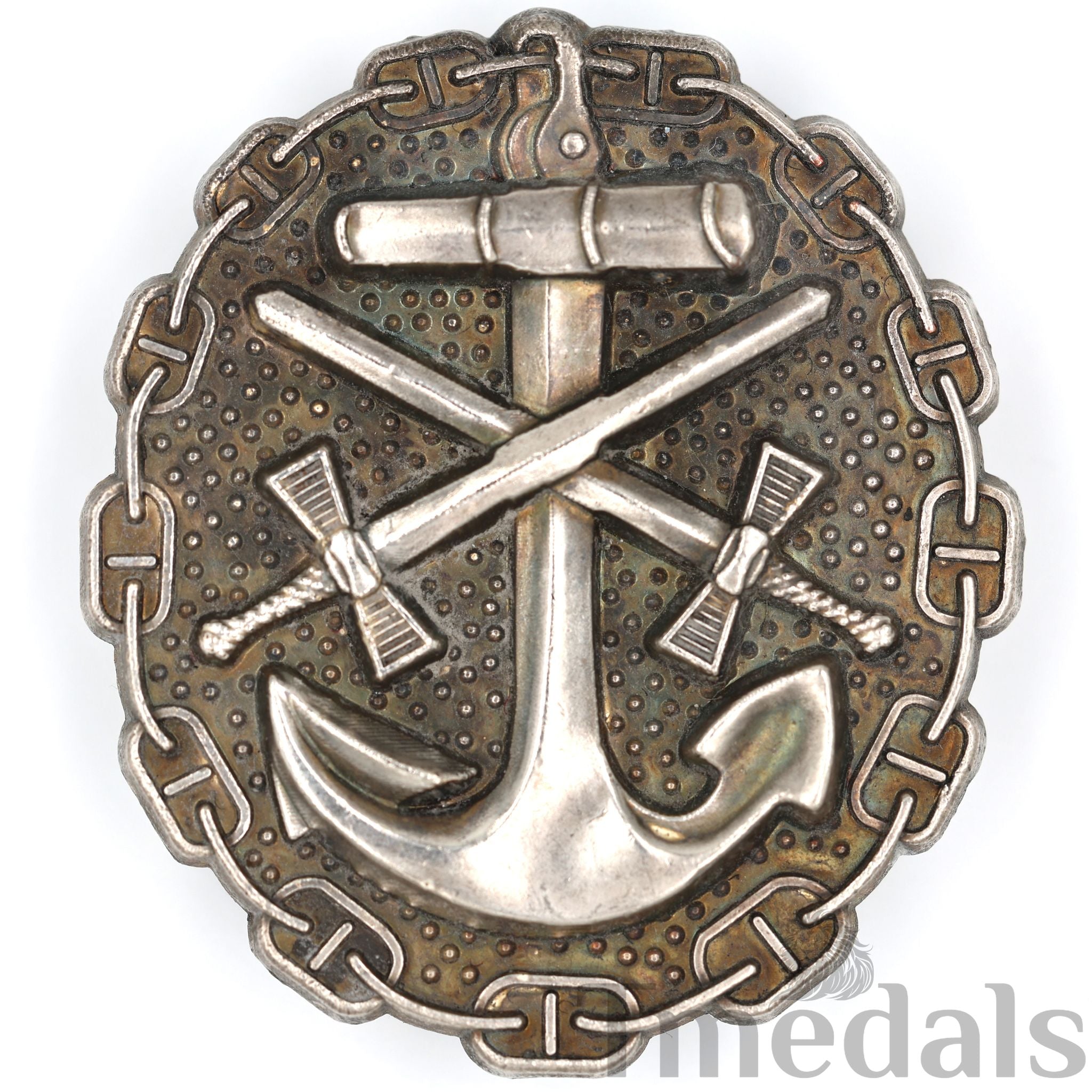WWI Imperial German Naval Wound Badge 1918 Silver Grade Anchor Chain Pin reproduction