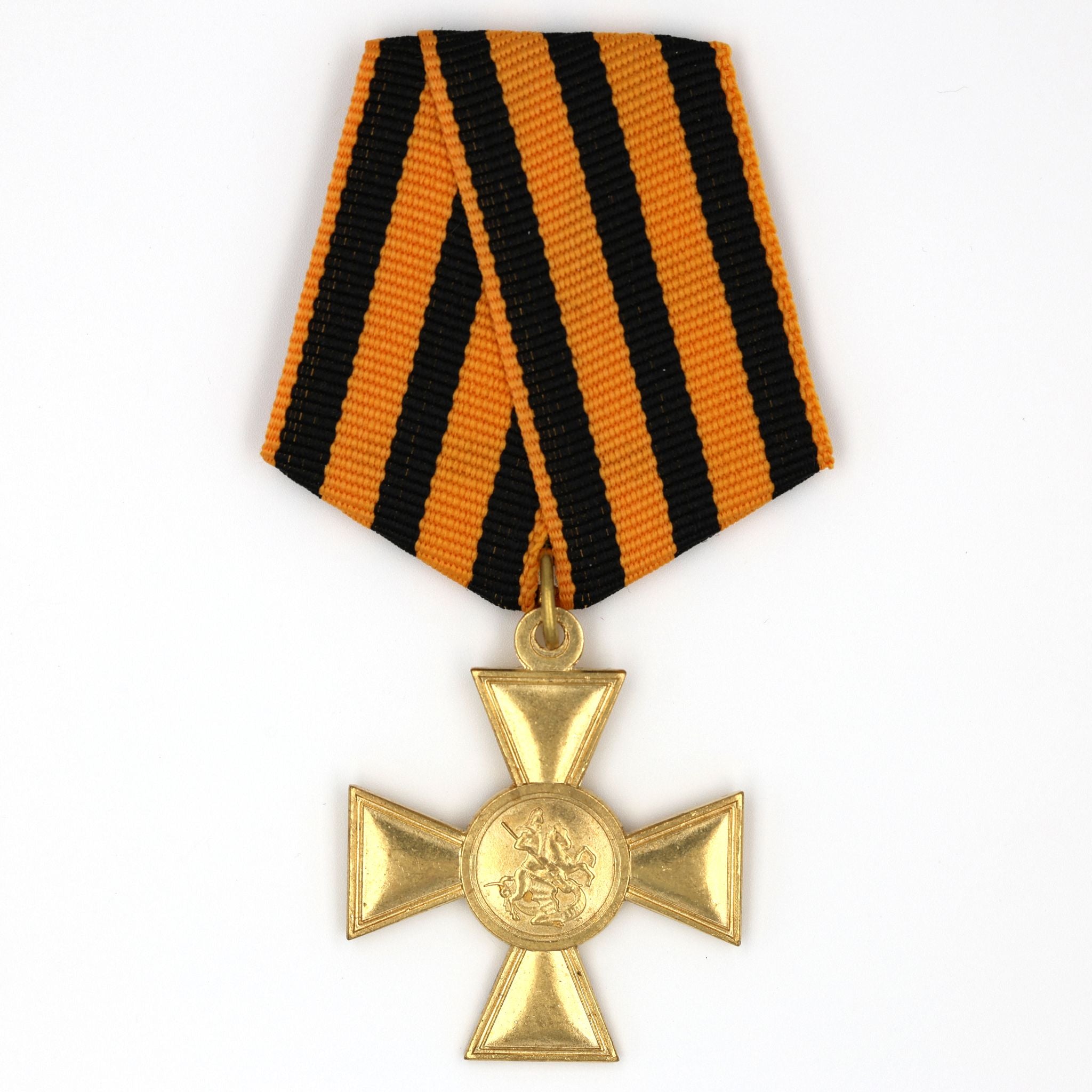 Imperial Russia St. George Cross 2nd Class – Brass with Ribbon A169 replica