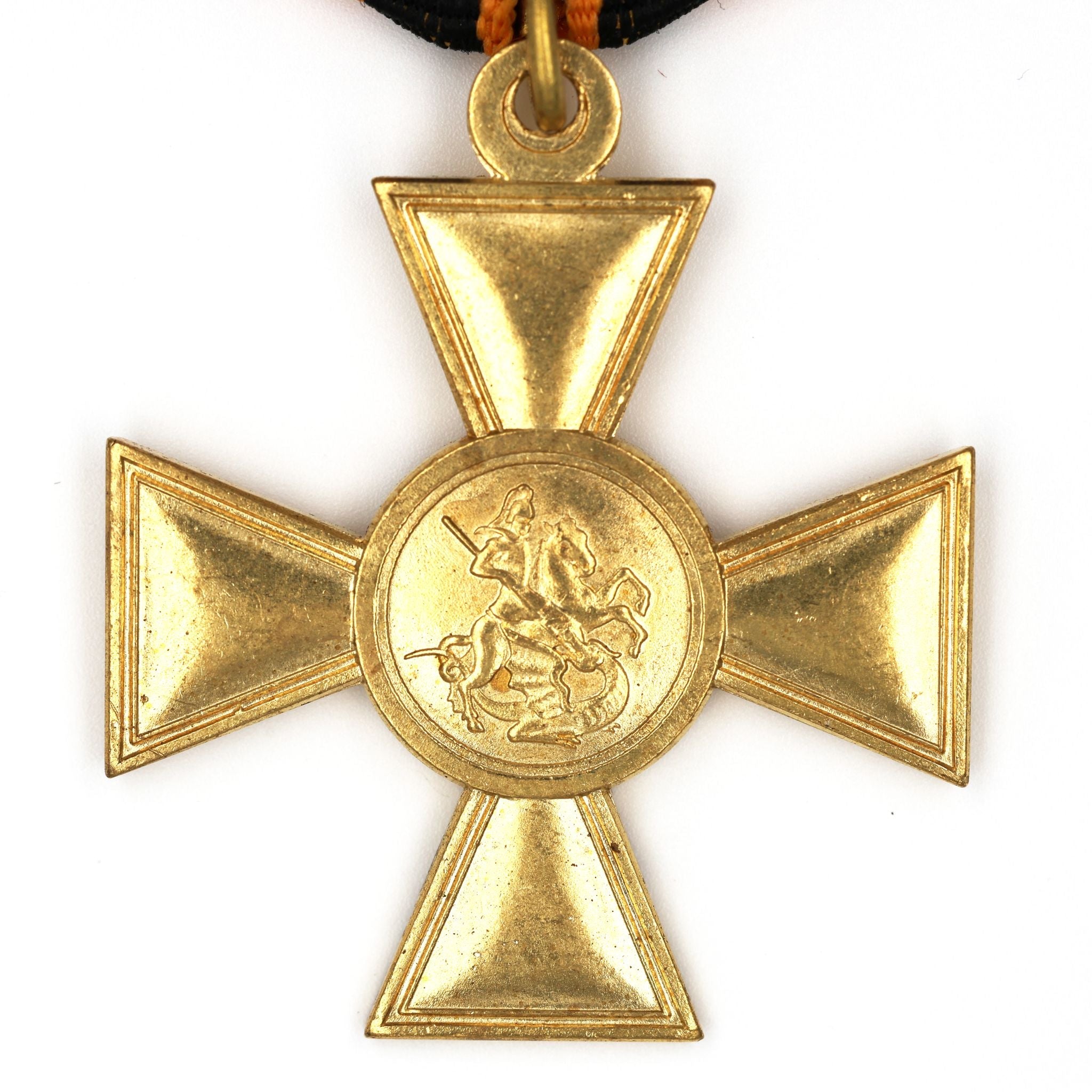 Imperial Russia St. George Cross 2nd Class – Brass with Ribbon A169 detail view 2