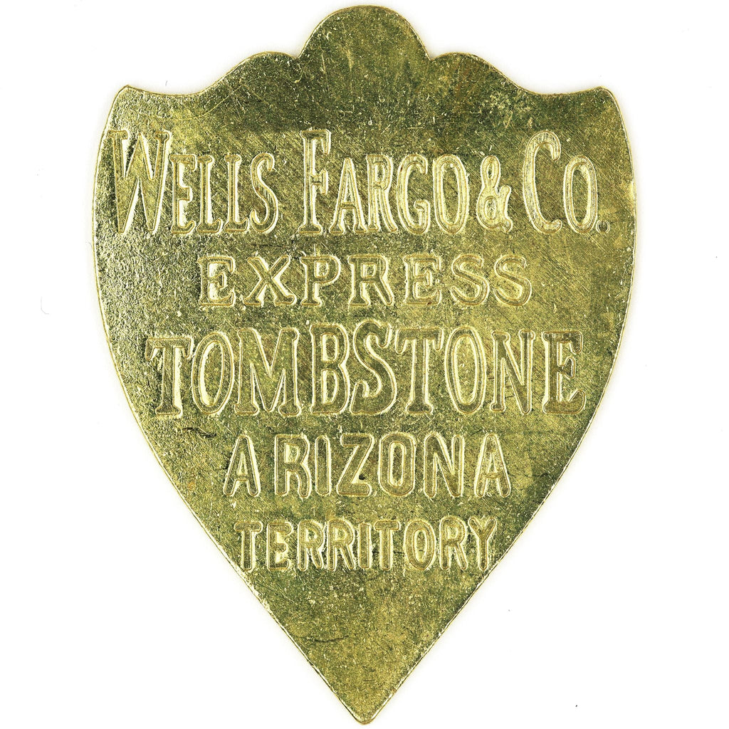 Wells Fargo & Co. Express Shield Badge Tombstone Arizona Territory – Brass replica