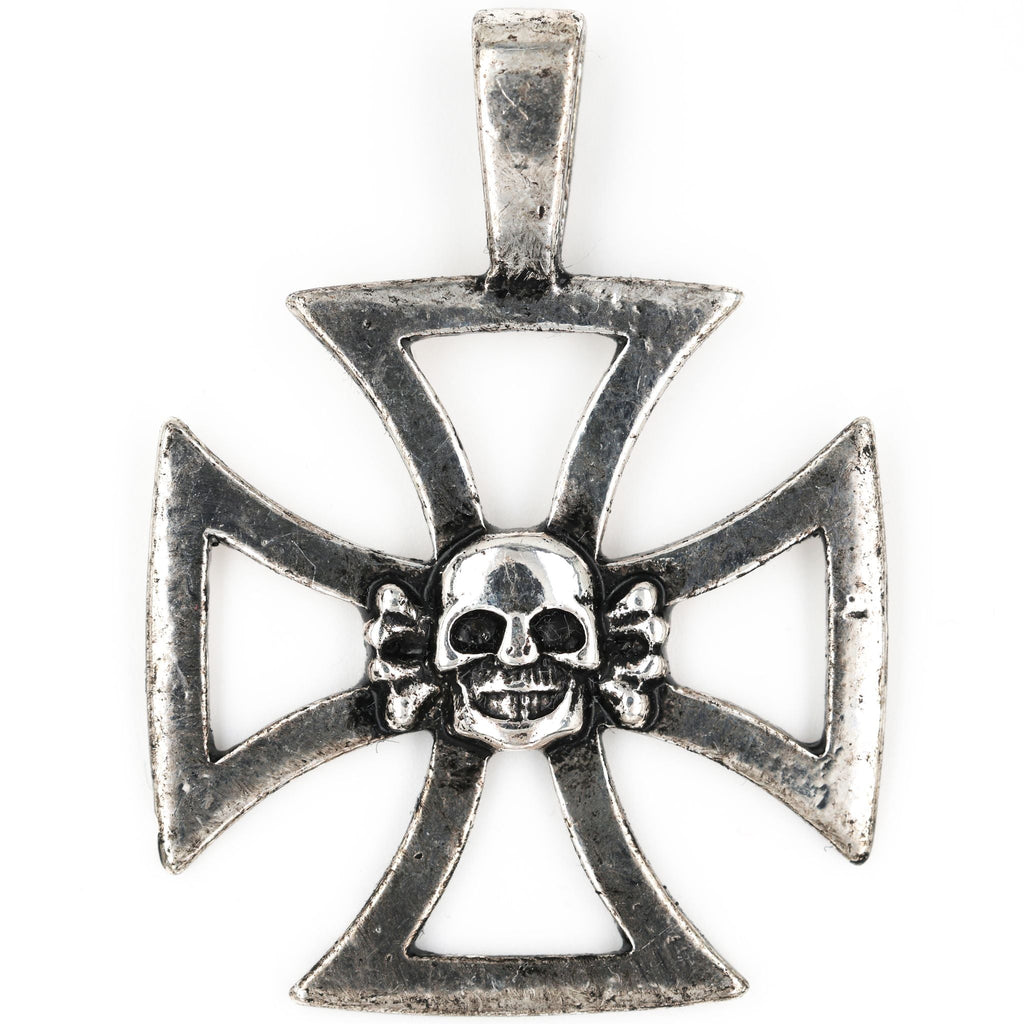 Totenkopf Hussar Skull Iron Cross Pendant/Badge German Bronze replica