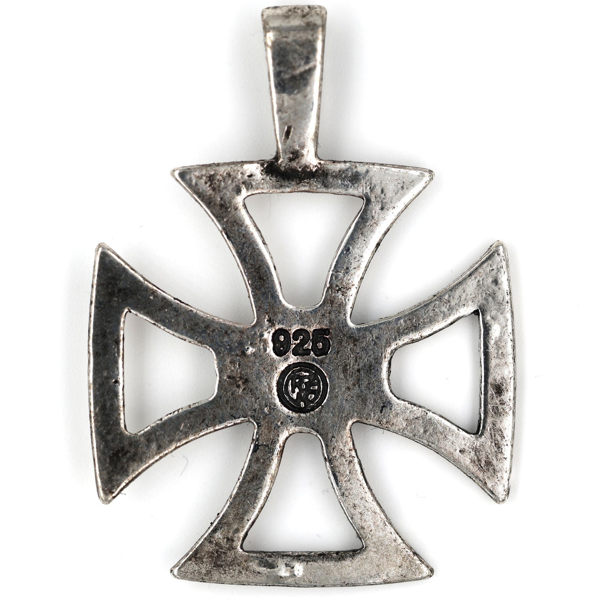 Totenkopf Hussar Skull Iron Cross Pendant/Badge German Bronze detail view 2