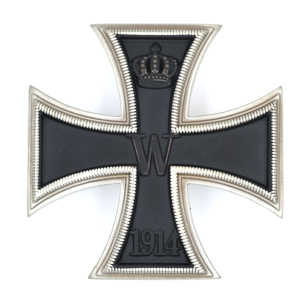 German WWI Iron Cross 1st Class 1914 – Vaulted Solid Brass Pin-Back reproduction