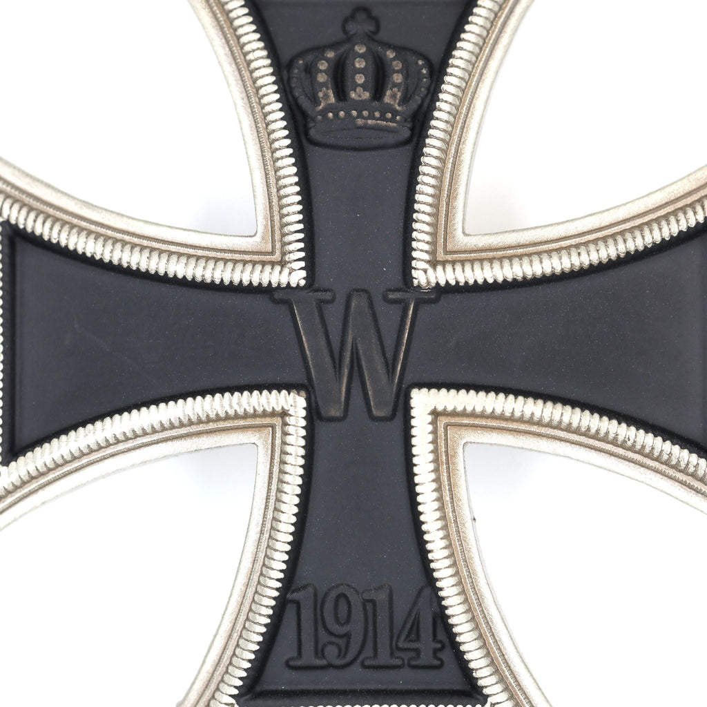 German WWI Iron Cross 1st Class 1914 – Vaulted Solid Brass Pin-Back detail view 2