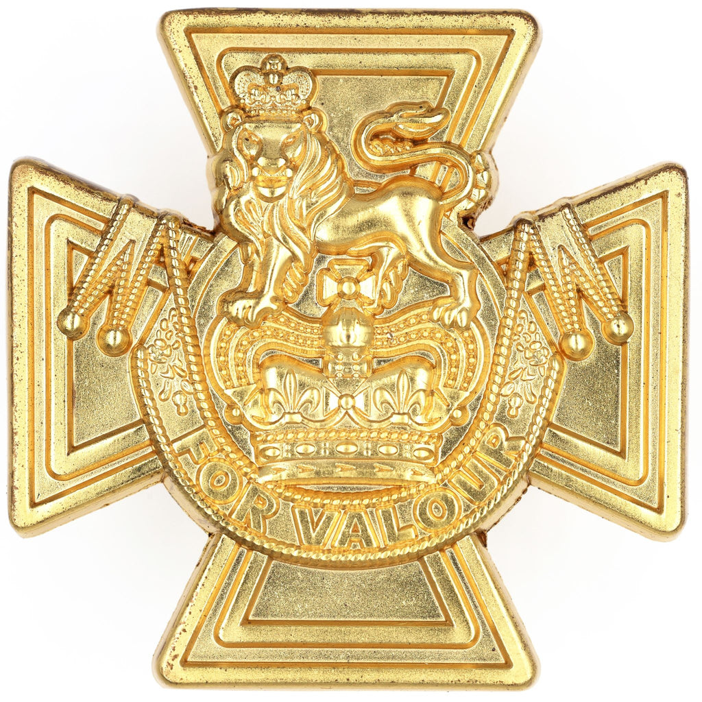 Victoria Cross “For Valour” Lapel Pin Badge - Gold Tone - Double Clutch reproduction
