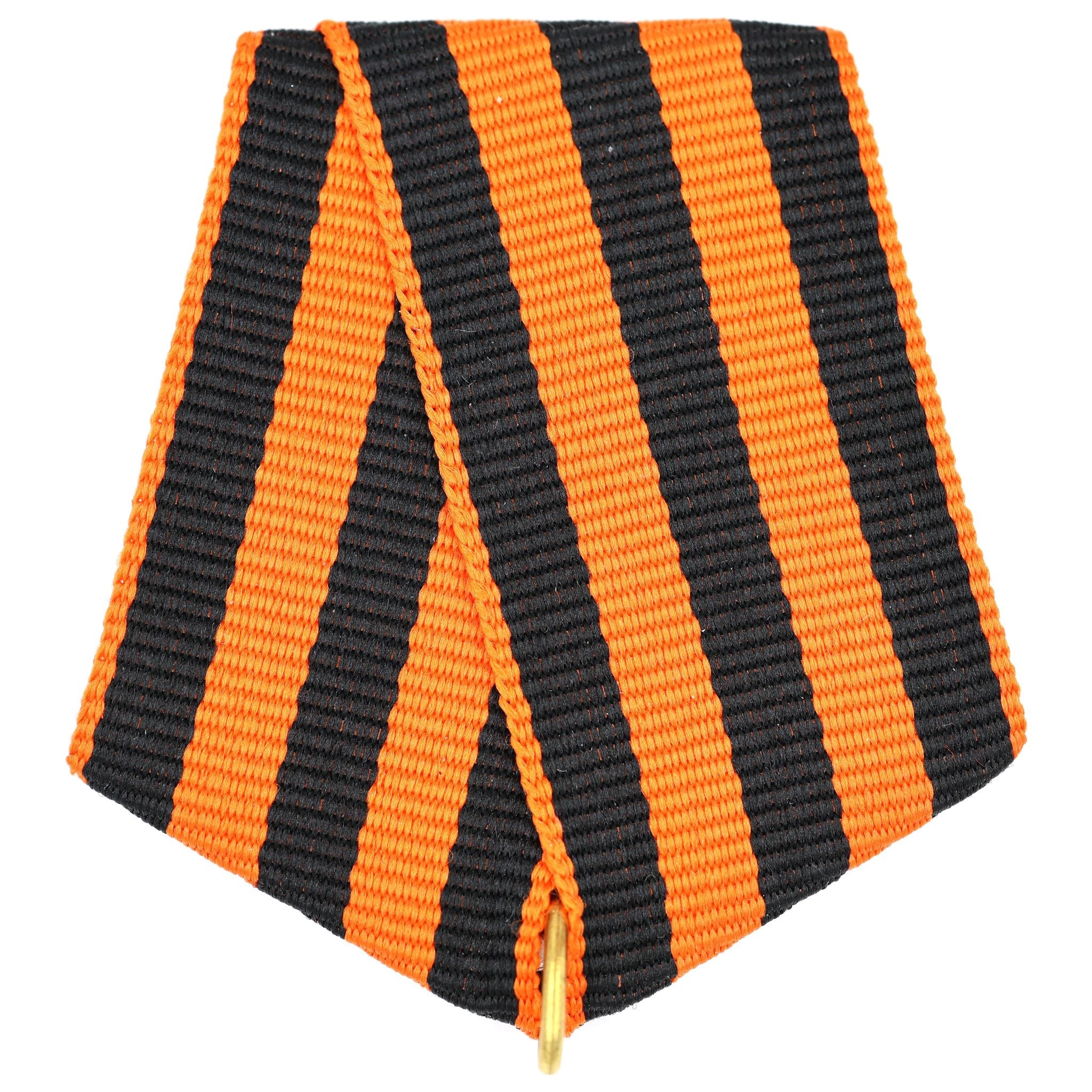 Imperial Russian St George Medal Ribbon Bow Mount Black Orange reproduction