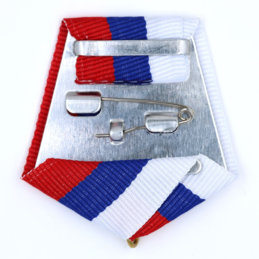 Russian Tricolor Medal Ribbon Bow Mount White Blue Red Suspension detail view 2