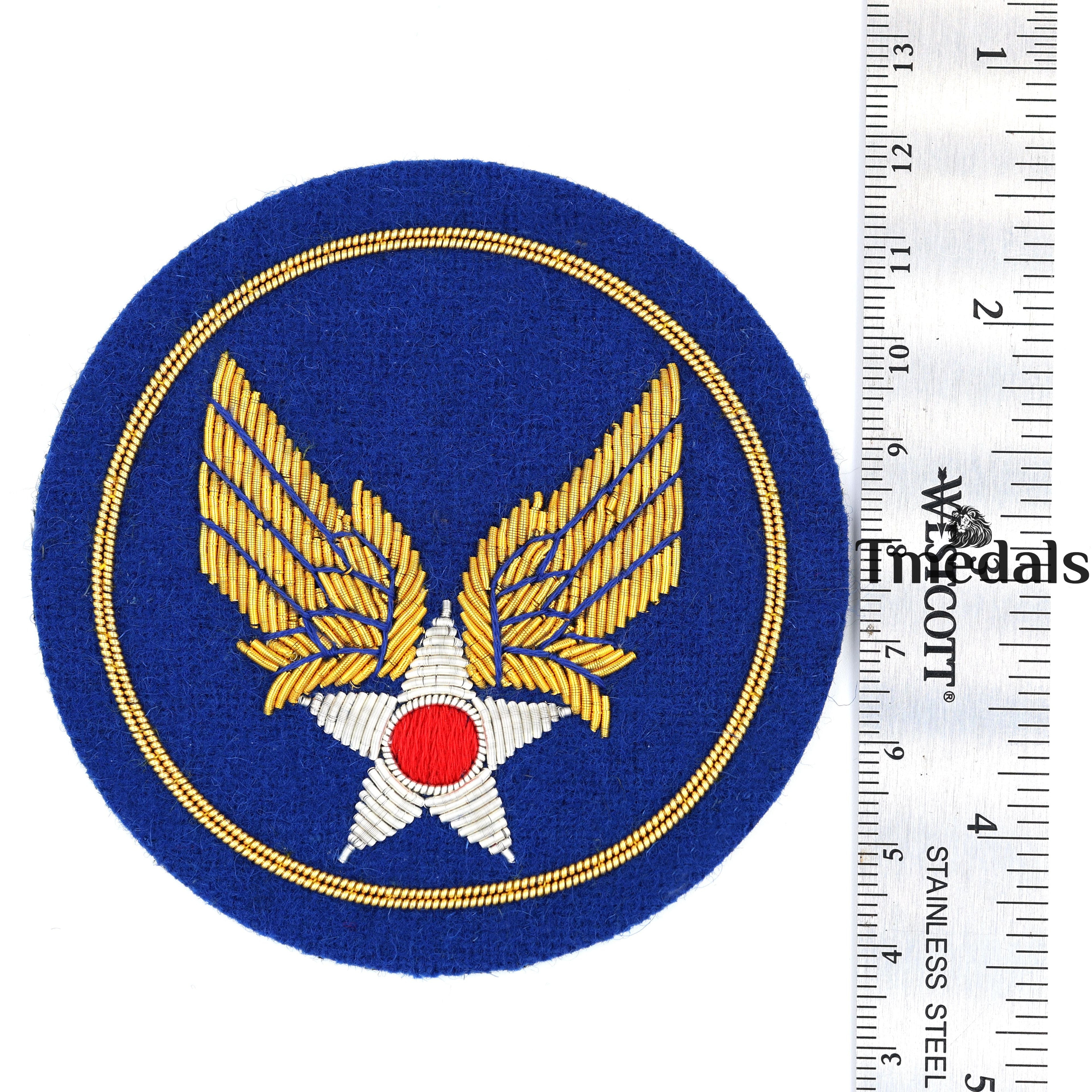U.S. Army Air Force Corps WWII Bullion USAF Squadron Shoulder Uniform Patch detail view 3