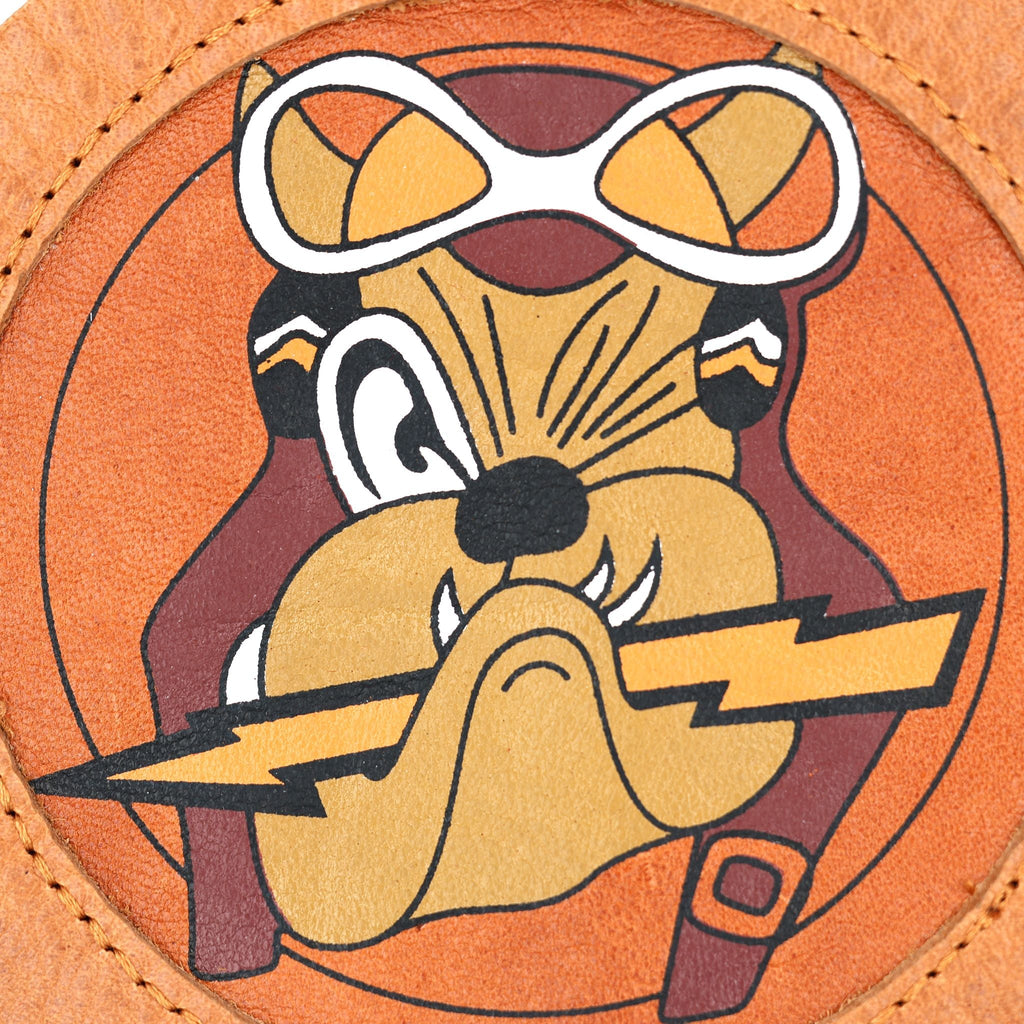 U.S. WWII Bulldog 61st Fighter Squadron 56th FG 8th AAF Leather Patch detail view 2