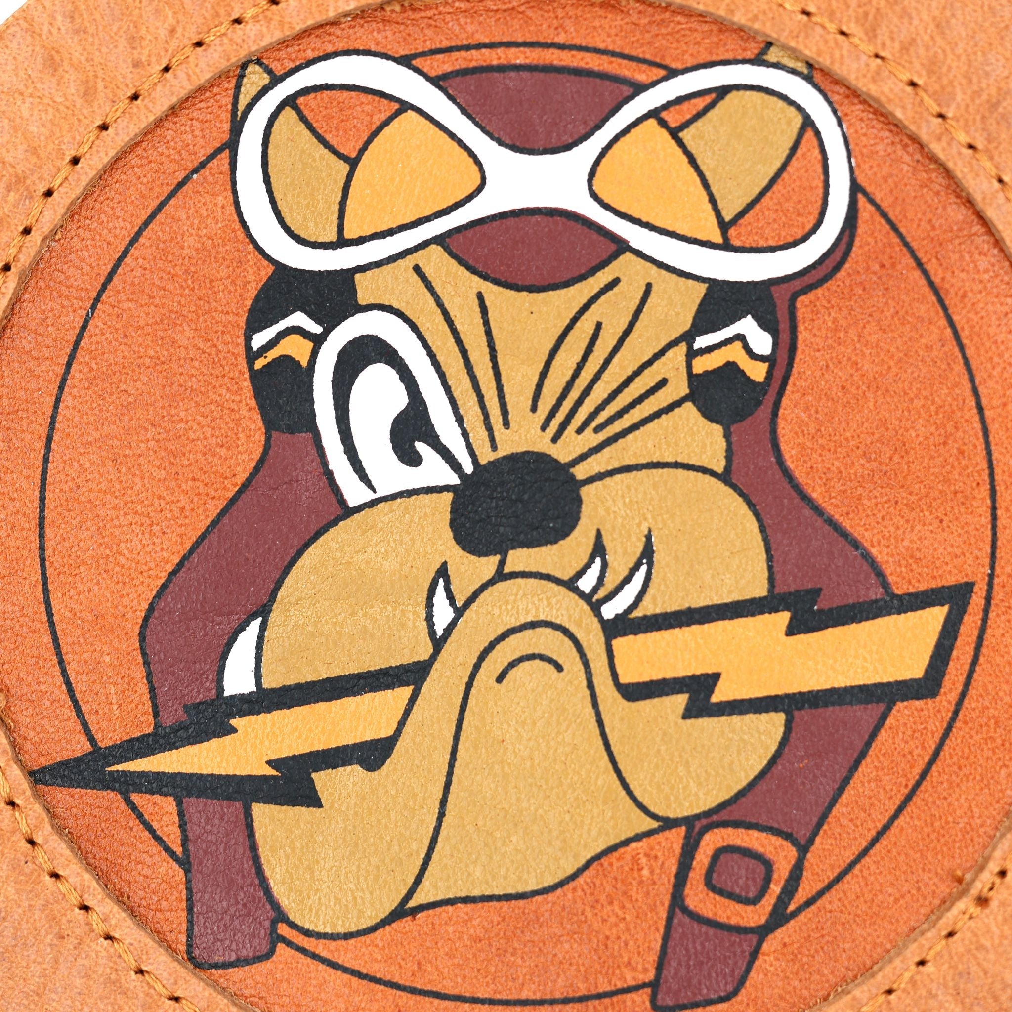 U.S. WWII Bulldog 61st Fighter Squadron 56th FG 8th AAF Leather Patch detail view 2