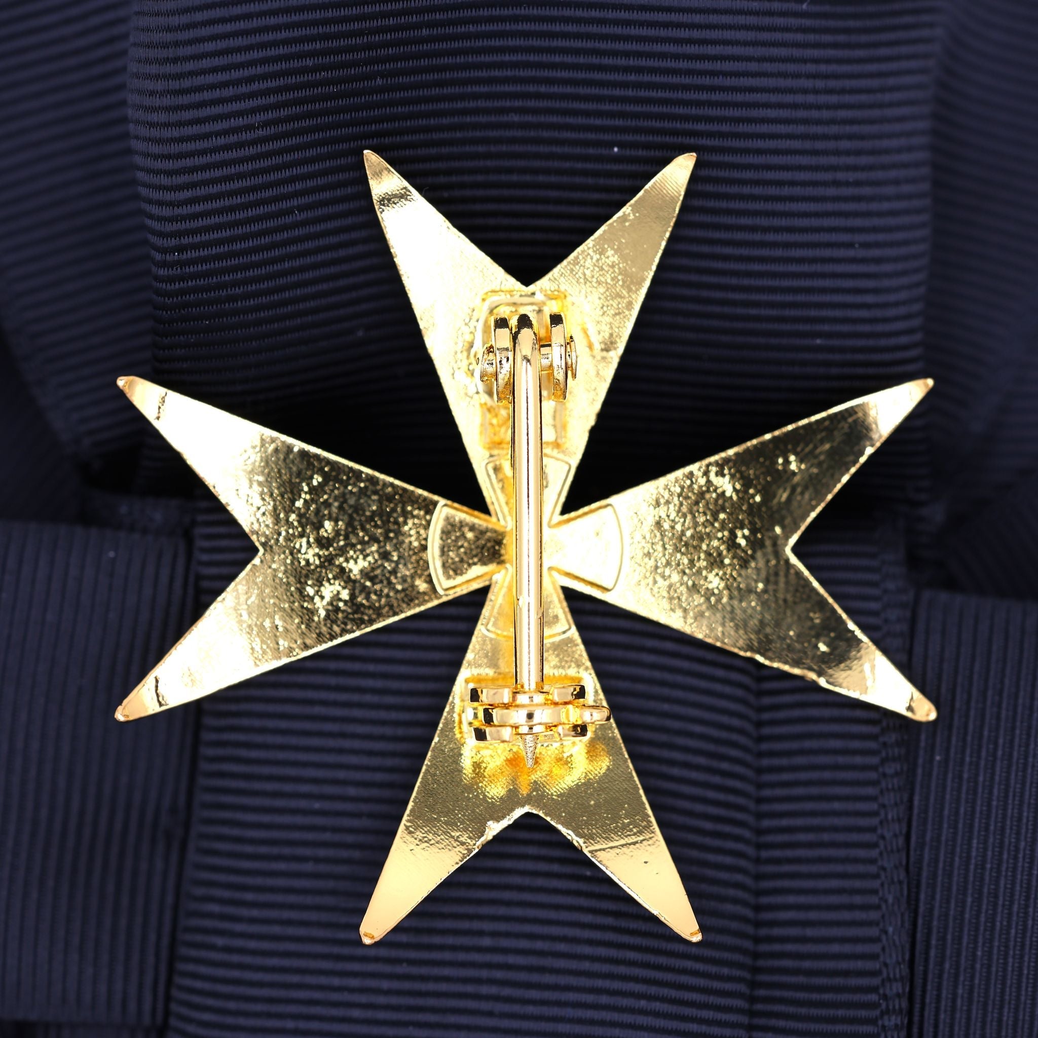 UK Order of St John Badge & Sash Set Black Sash White Maltese Cross detail view 6
