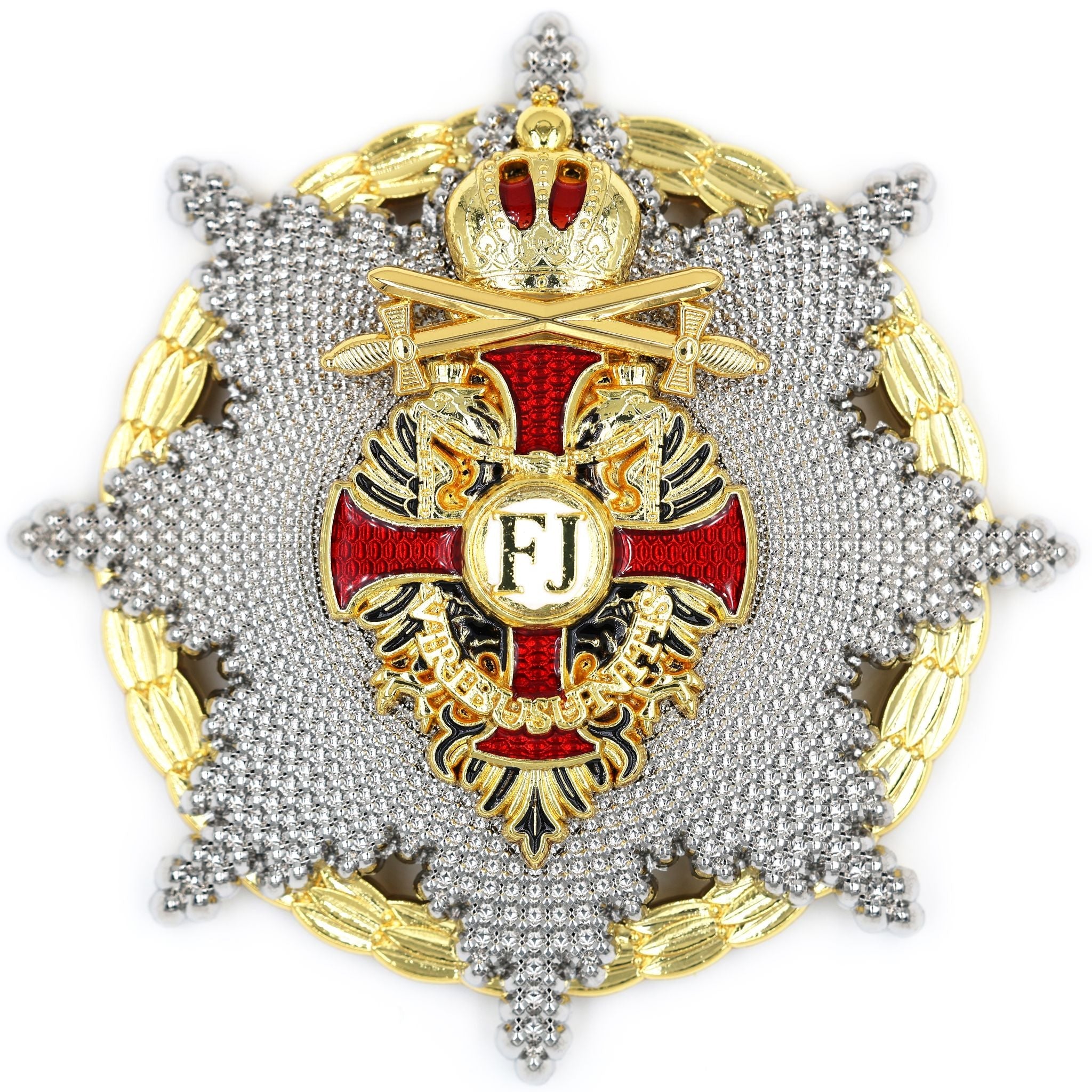 Austro Golden Cross of Merit 1849 Franz Joseph Order Medal with Swords reproduction