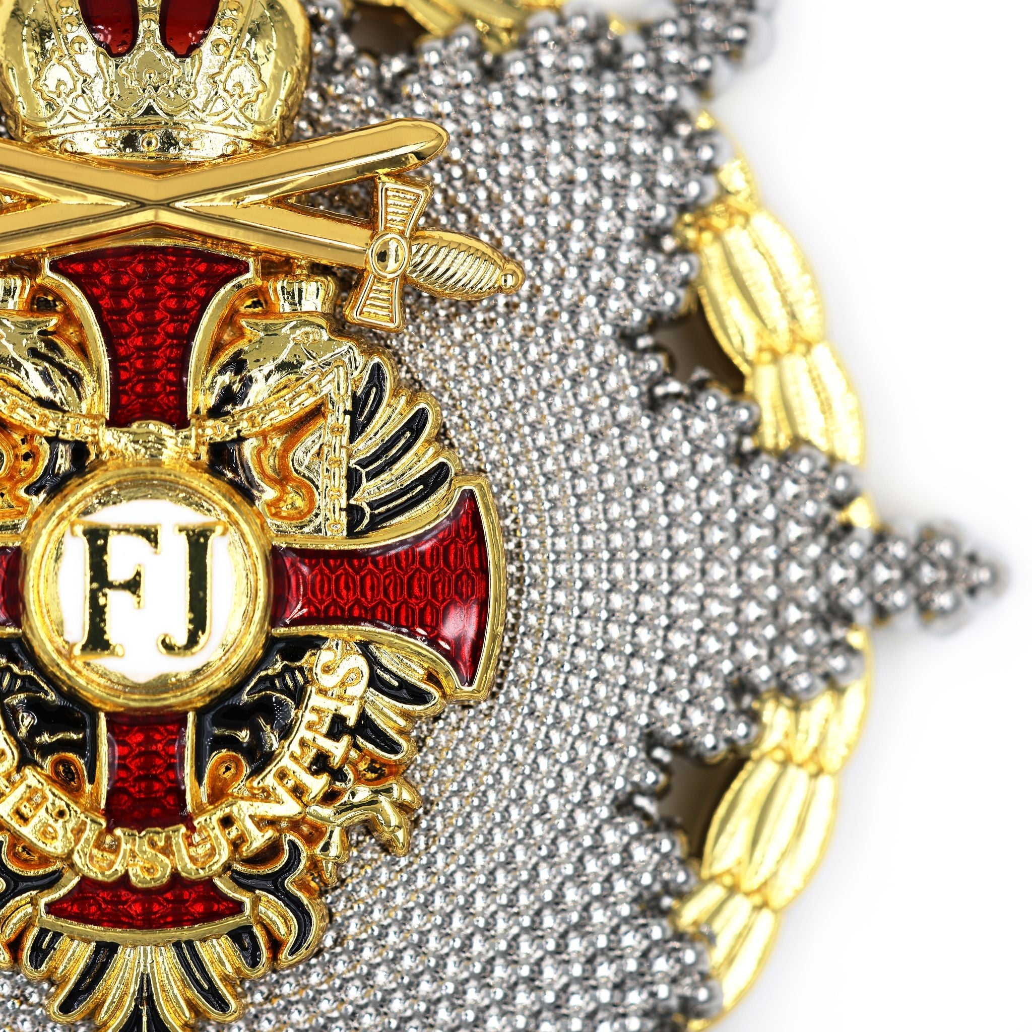 Austro Golden Cross of Merit 1849 Franz Joseph Order Medal with Swords detail view 8