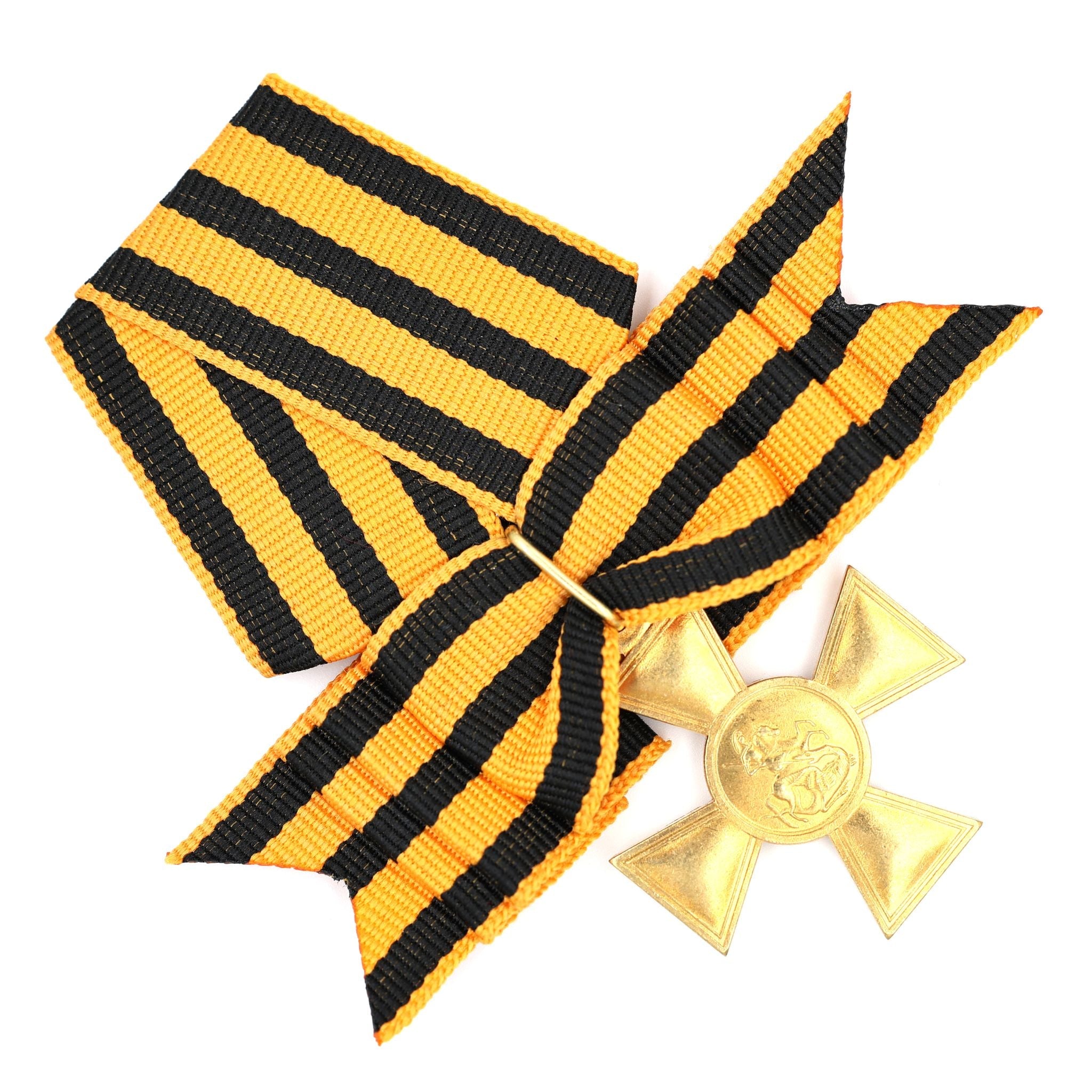 Imperial Russian St. George Cross 1st Class Nicholas II with Bow Ribbon detail view 7