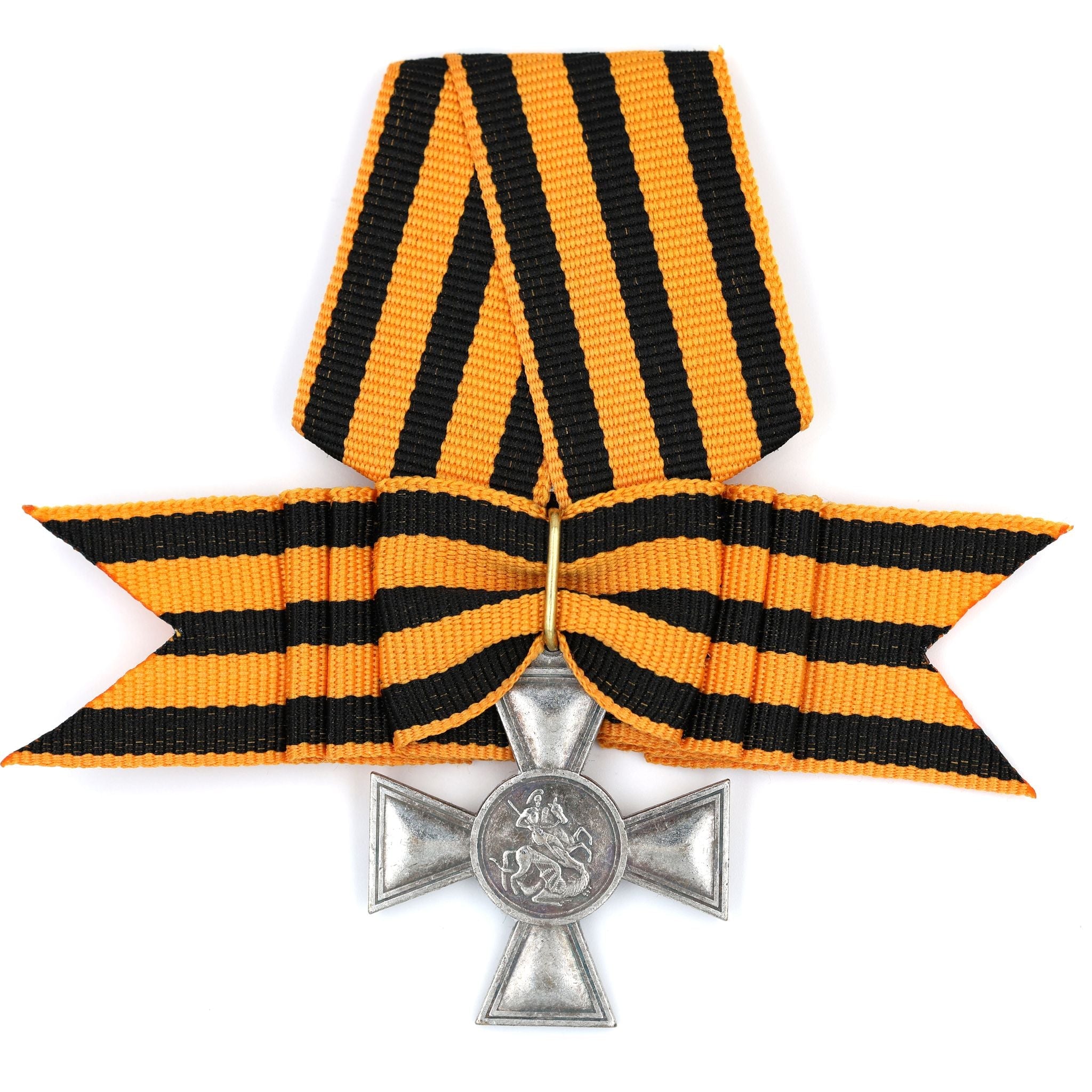 Imperial Russian St George Cross 3rd Class w Bow Ribbon Pinback replica