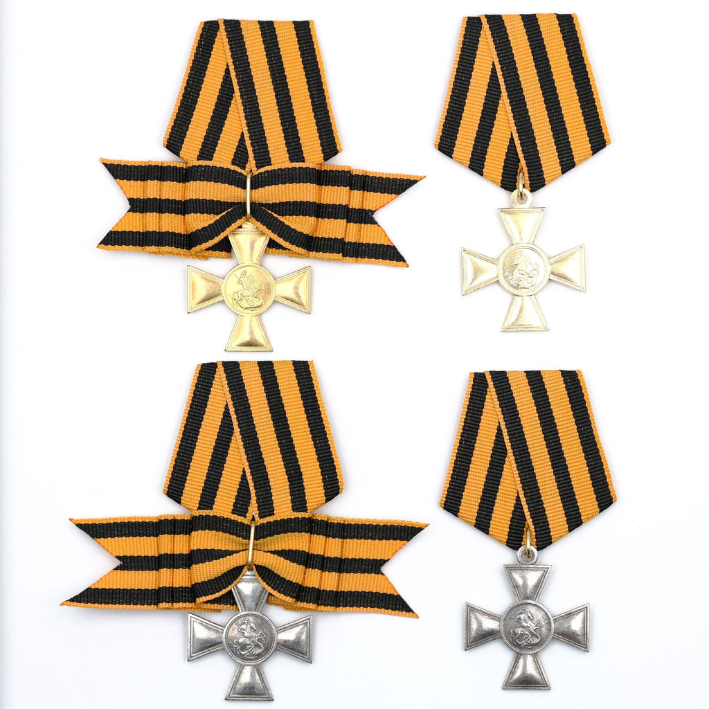 Imperial Russian St George Cross Set 1st 2nd 3rd 4th Class w Ribbon detail view 11