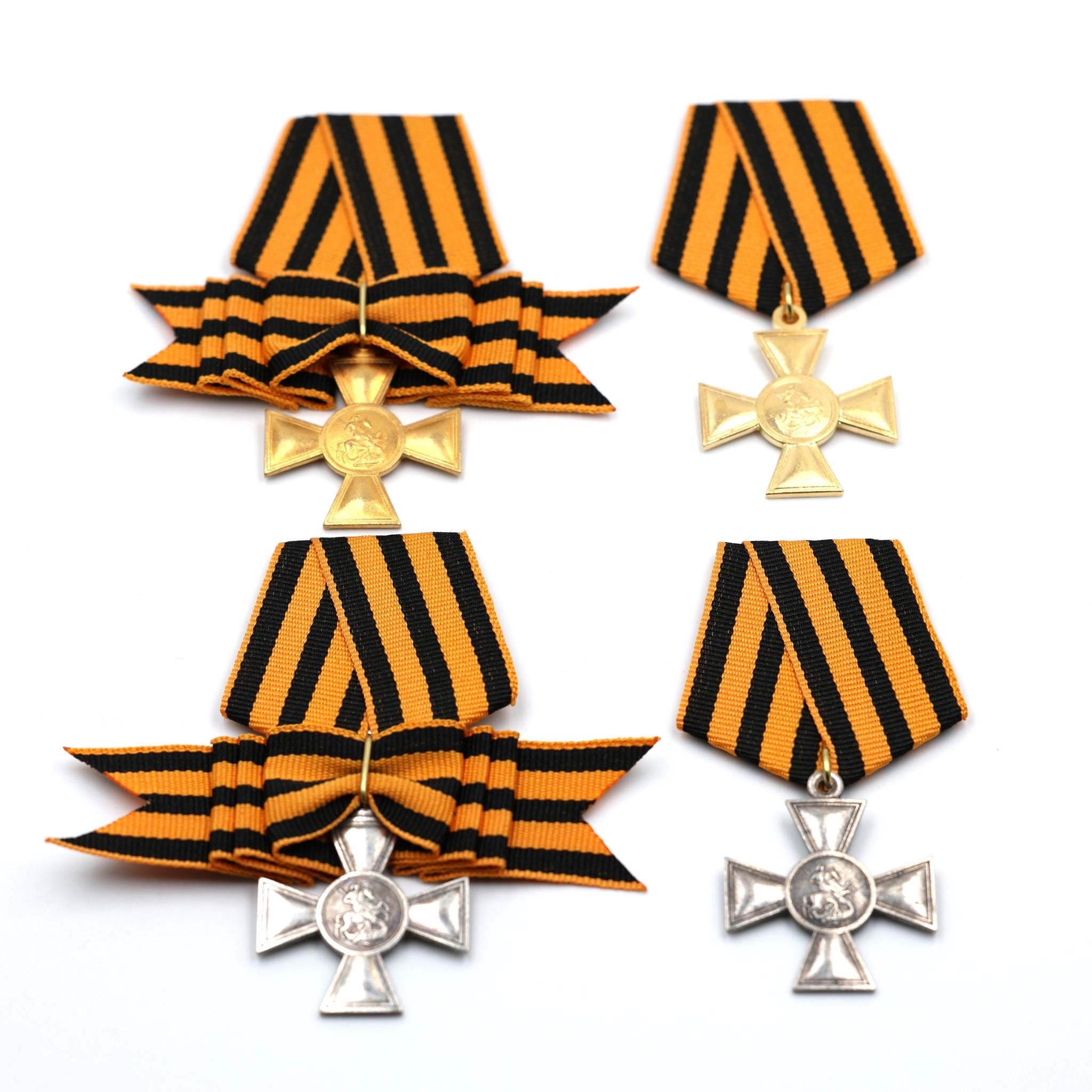 Imperial Russian St George Cross Set 1st 2nd 3rd 4th Class w Ribbon replica