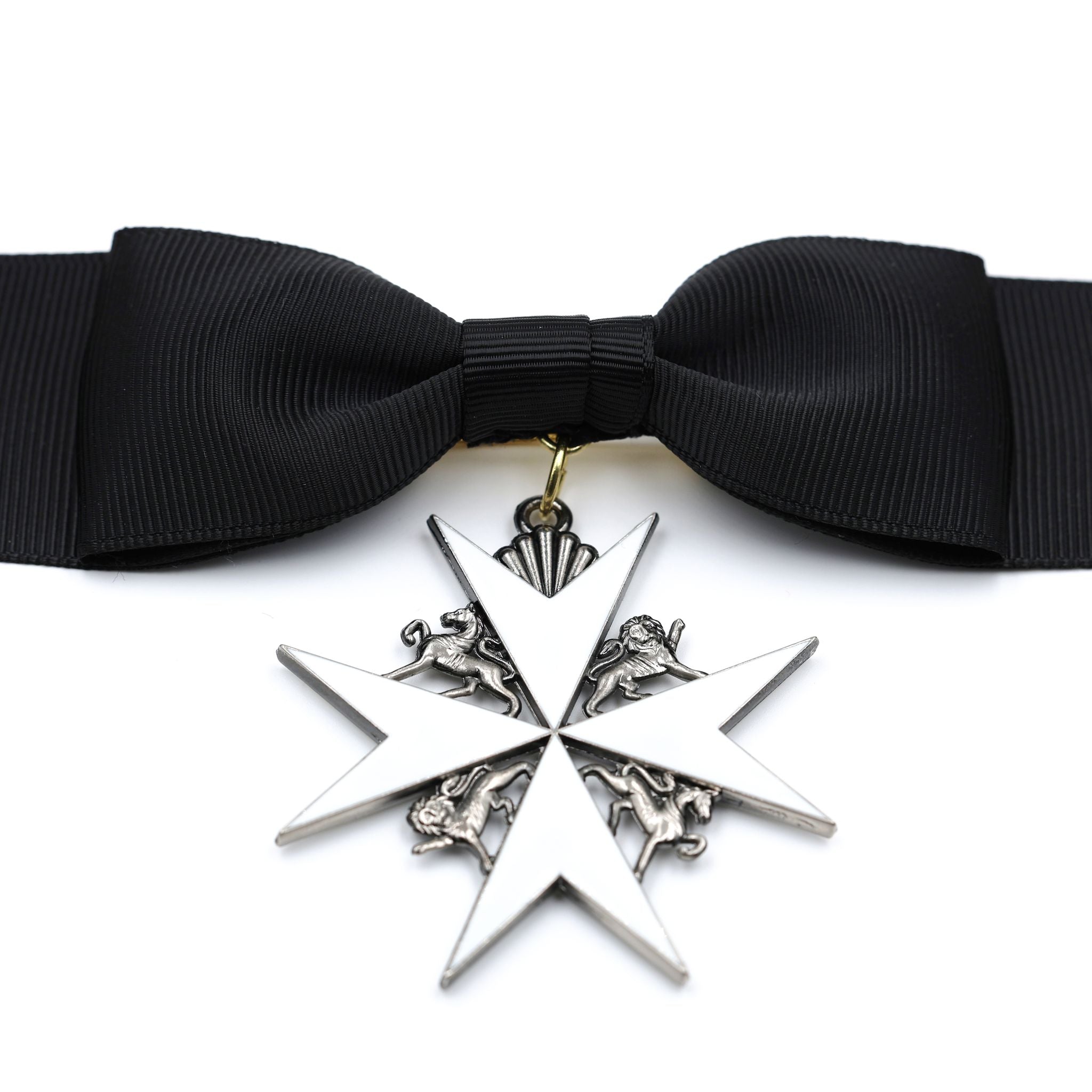 British Order of St John Lady of Grace Bow Badge White Enamel Cross detail view 9