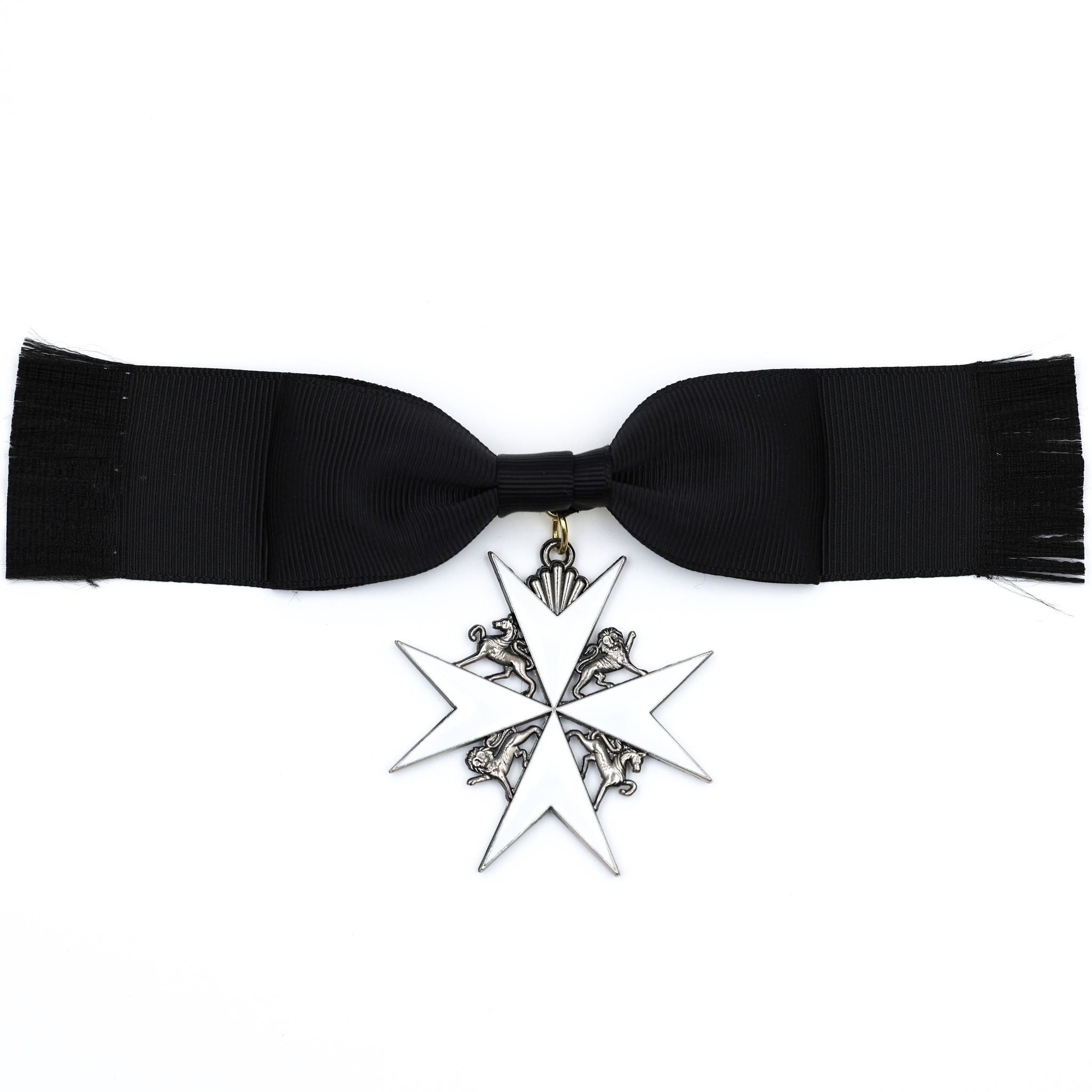 British Order of St John Lady of Grace Bow Badge White Enamel Cross detail view 4