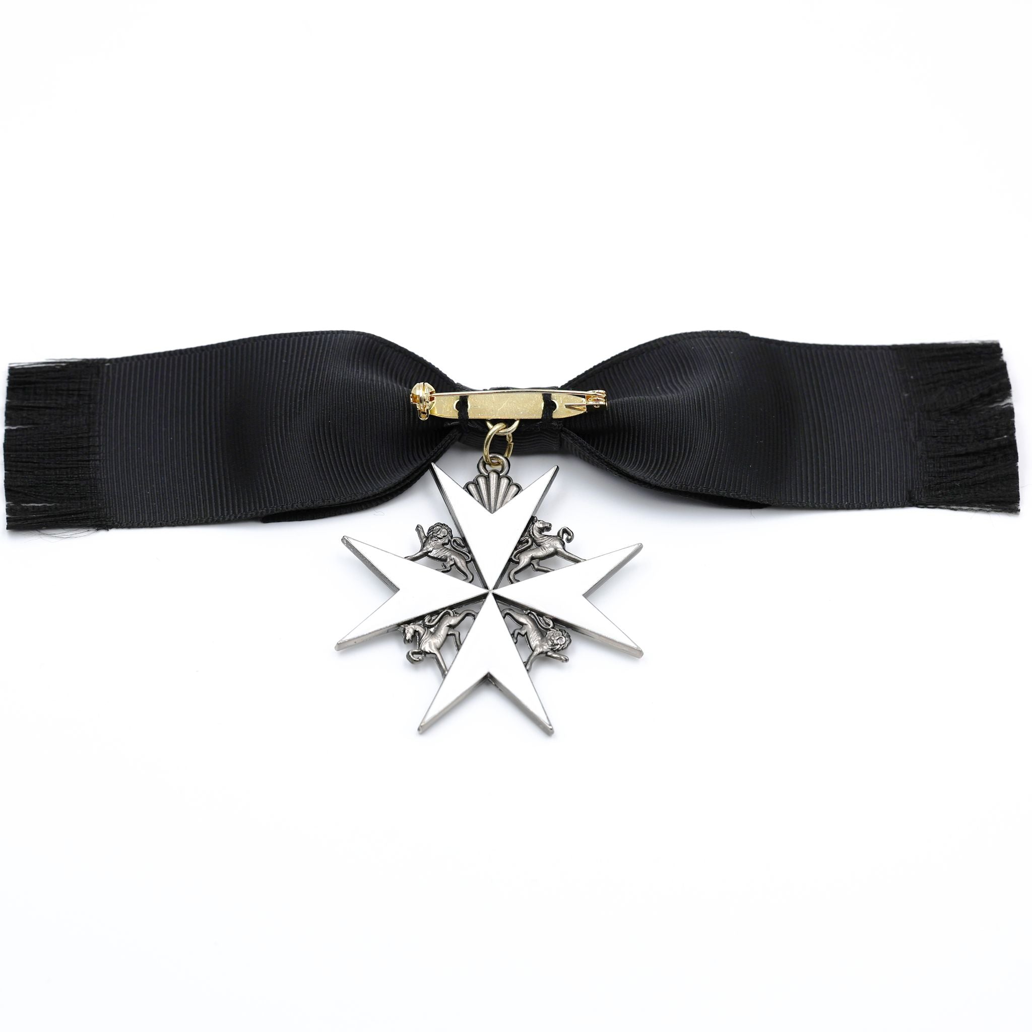 British Order of St John Lady of Grace Bow Badge White Enamel Cross detail view 15