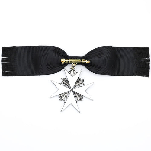 British Order of St John Lady of Grace Bow Badge White Enamel Cross detail view 2
