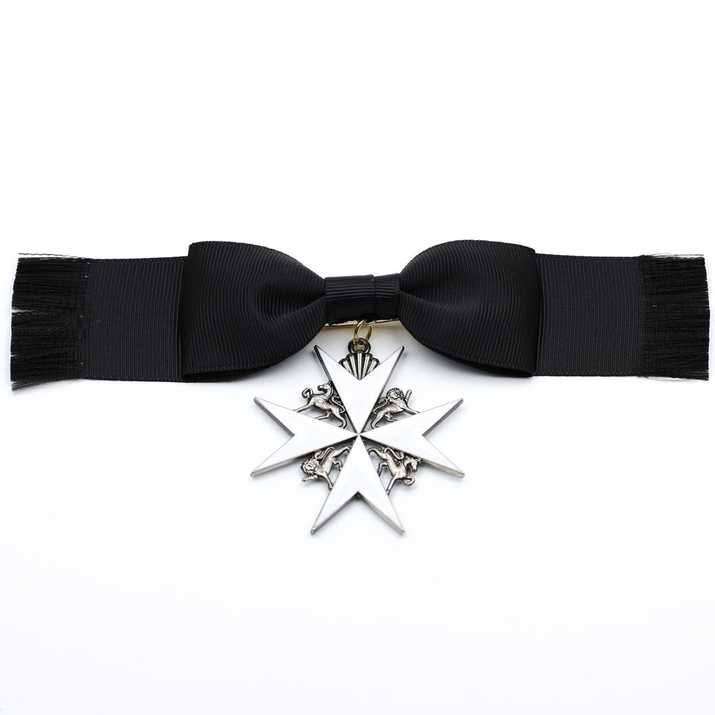 British Order of St John Lady of Grace Bow Badge White Enamel Cross detail view 18