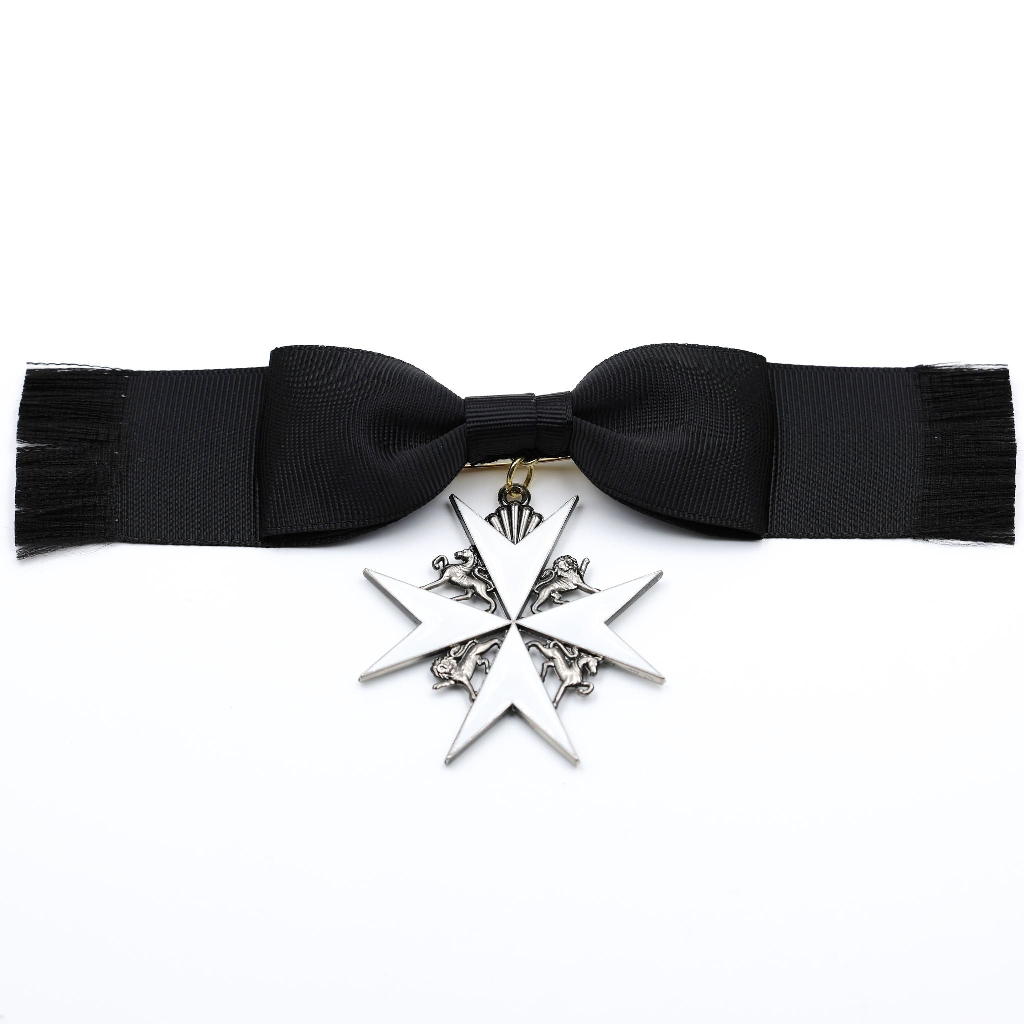 British Order of St John Lady of Grace Bow Badge White Enamel Cross detail view 18