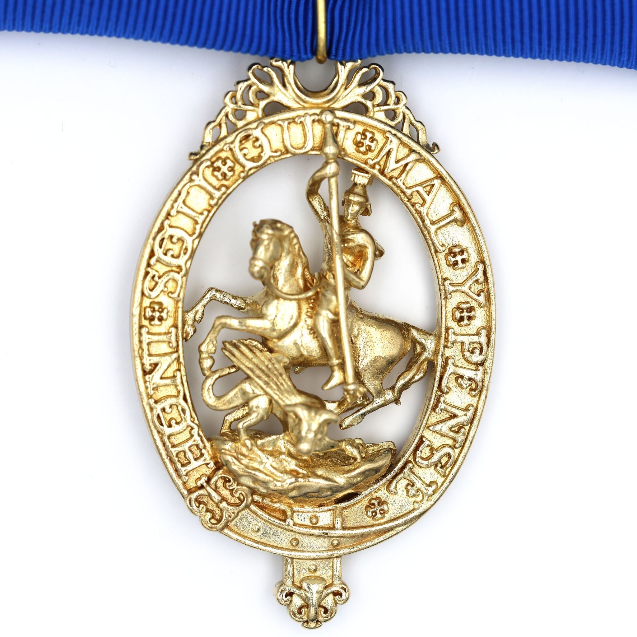 British Order of the Garter “Lesser George” St George Neck Badge Ribbon detail view 2