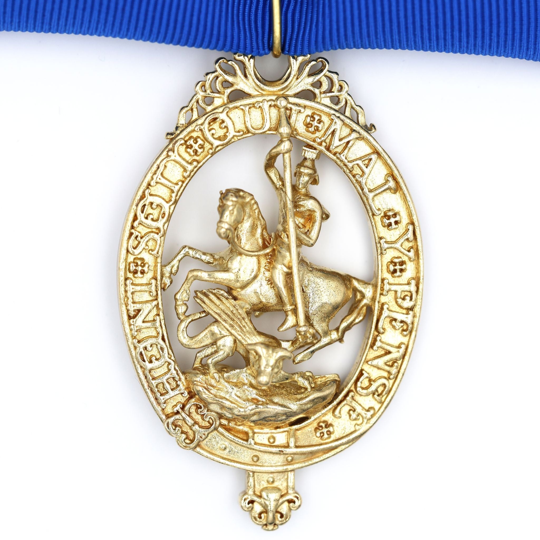 British Order of the Garter “Lesser George” St George Neck Badge Ribbon detail view 7