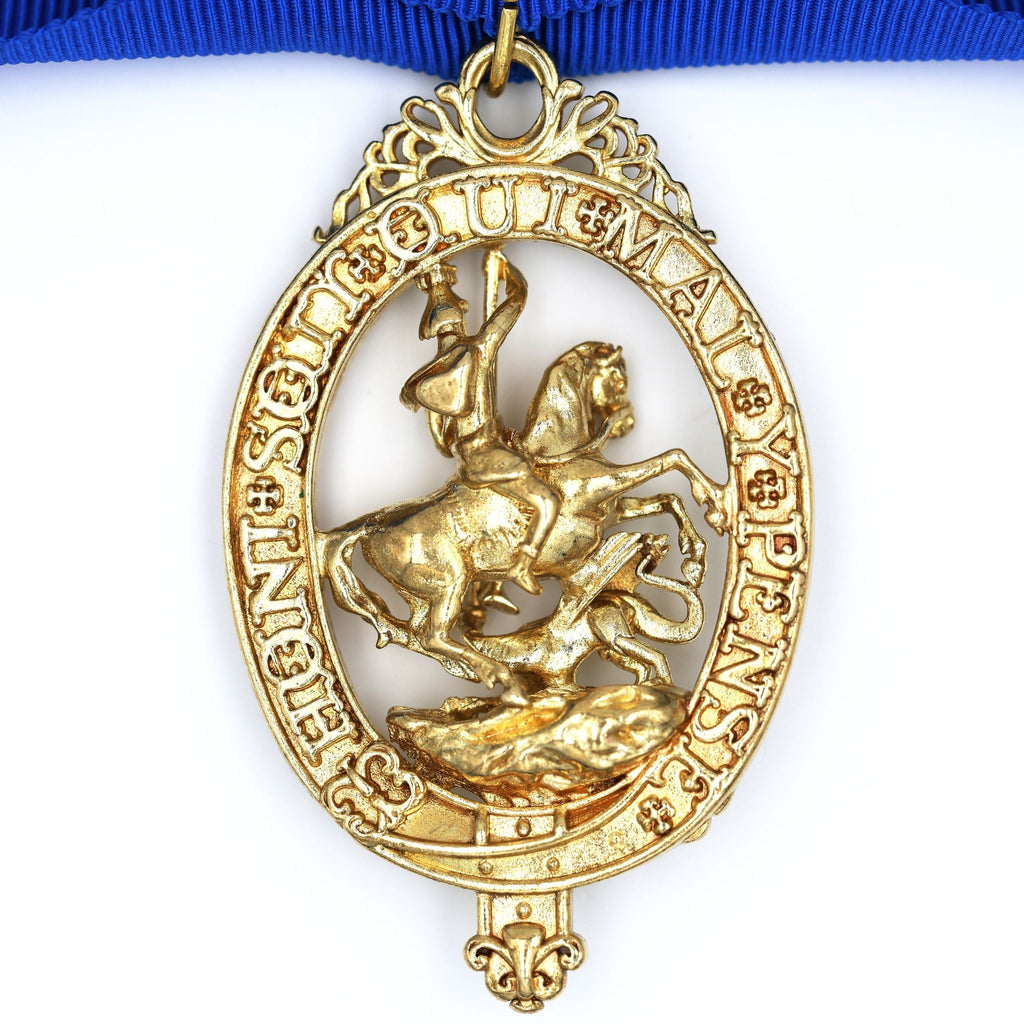 British Order of the Garter “Lesser George” St George Neck Badge Ribbon detail view 11