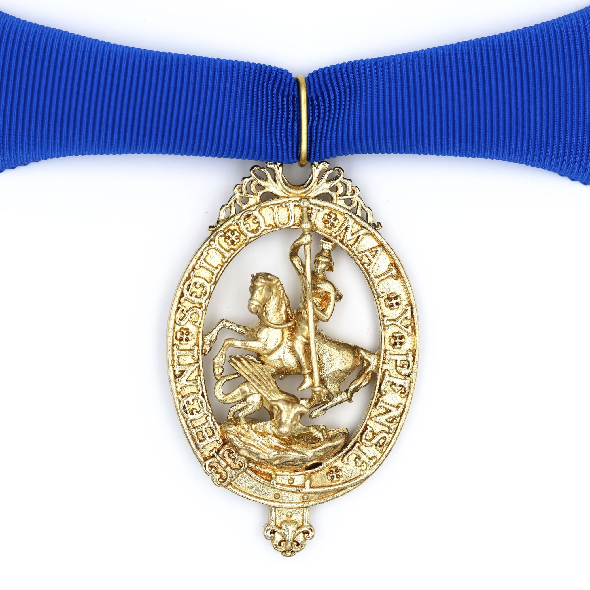 British Order of the Garter “Lesser George” St George Neck Badge Ribbon detail view 13