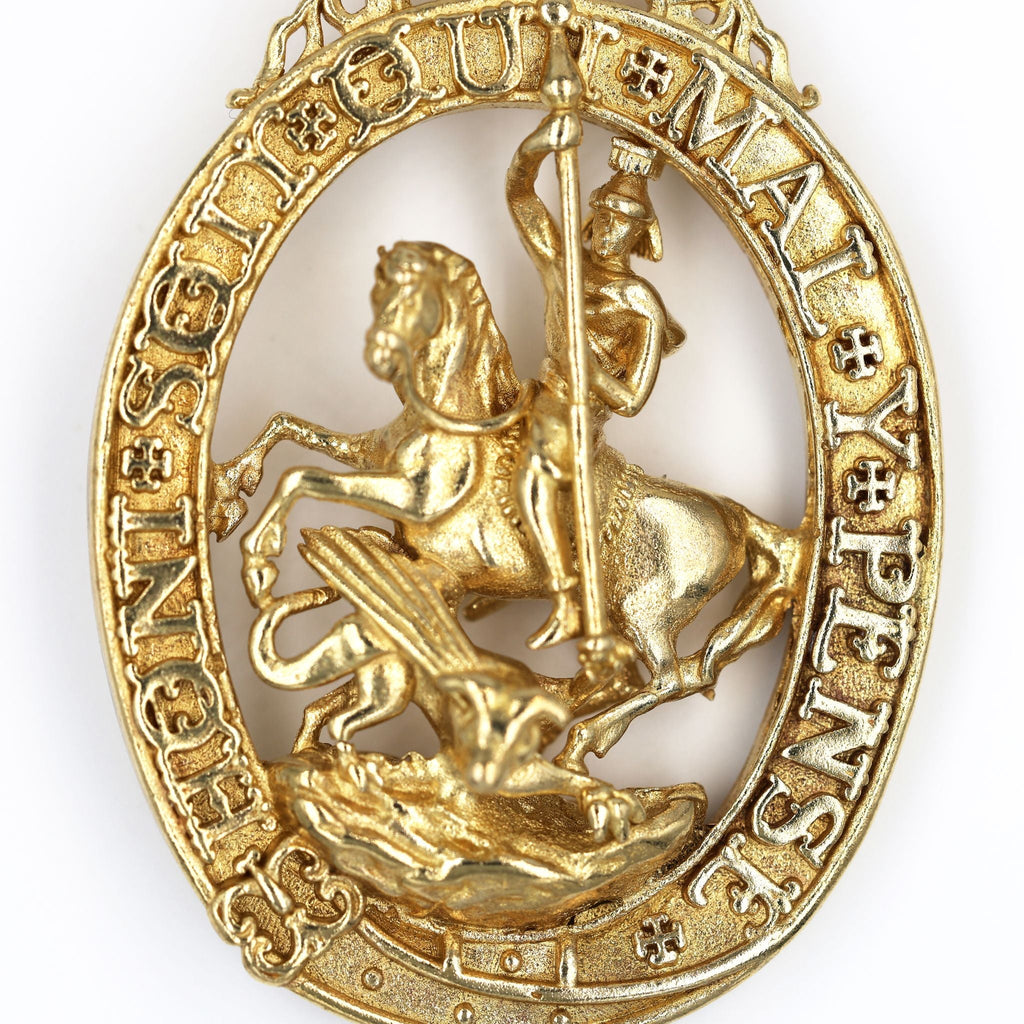 British Order of the Garter Lesser George Pendant Brass UK Badge detail view 2