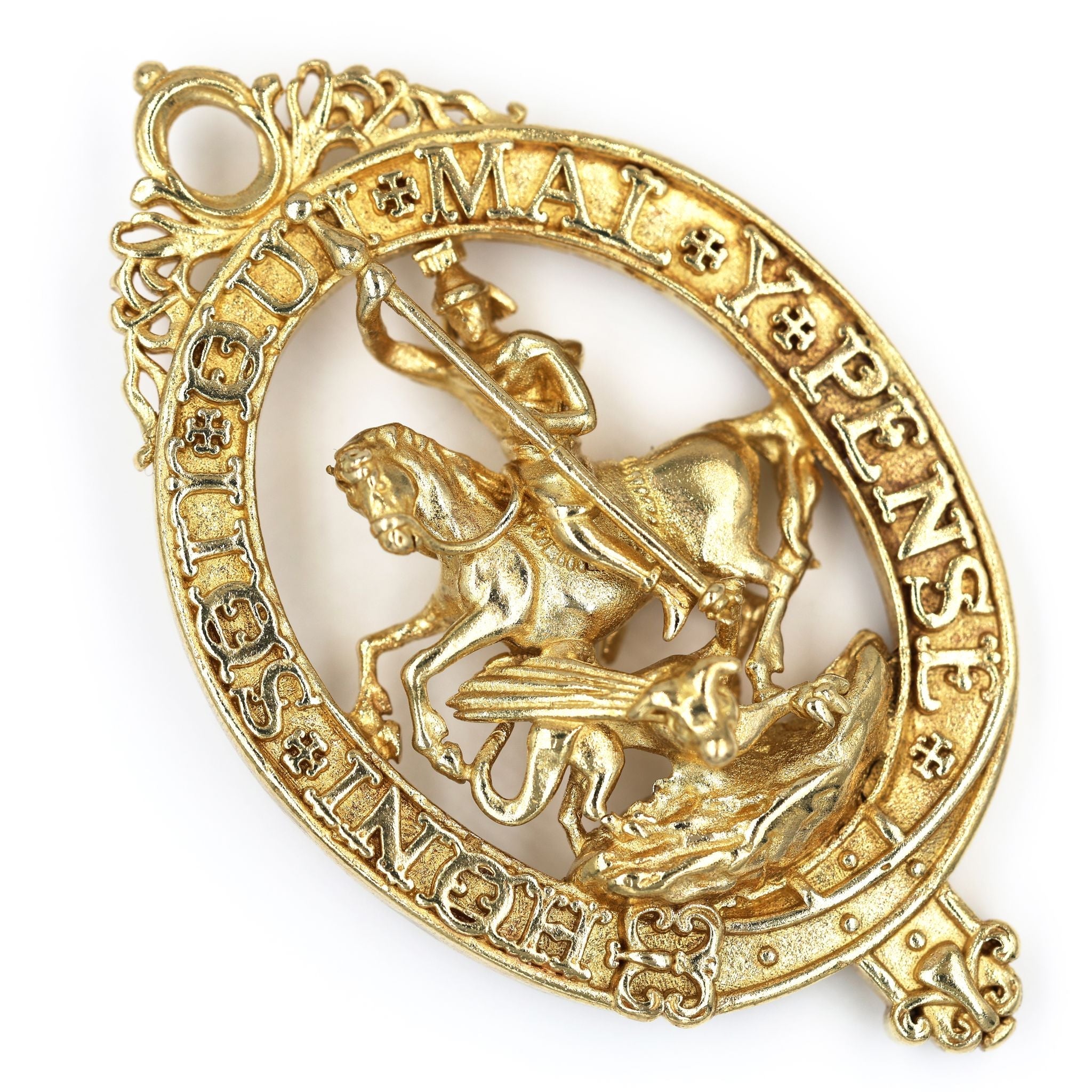 British Order of the Garter Lesser George Pendant Brass UK Badge detail view 4
