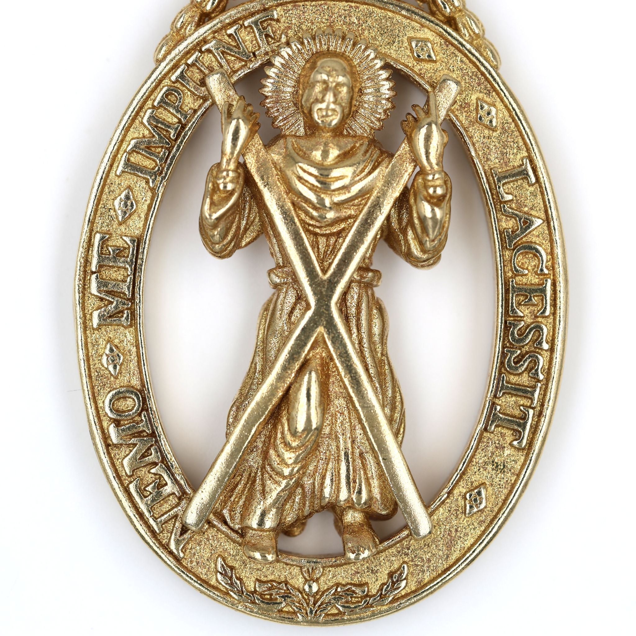 British Order of the Thistle Saint Andrew Pendant Brass Badge detail view 3