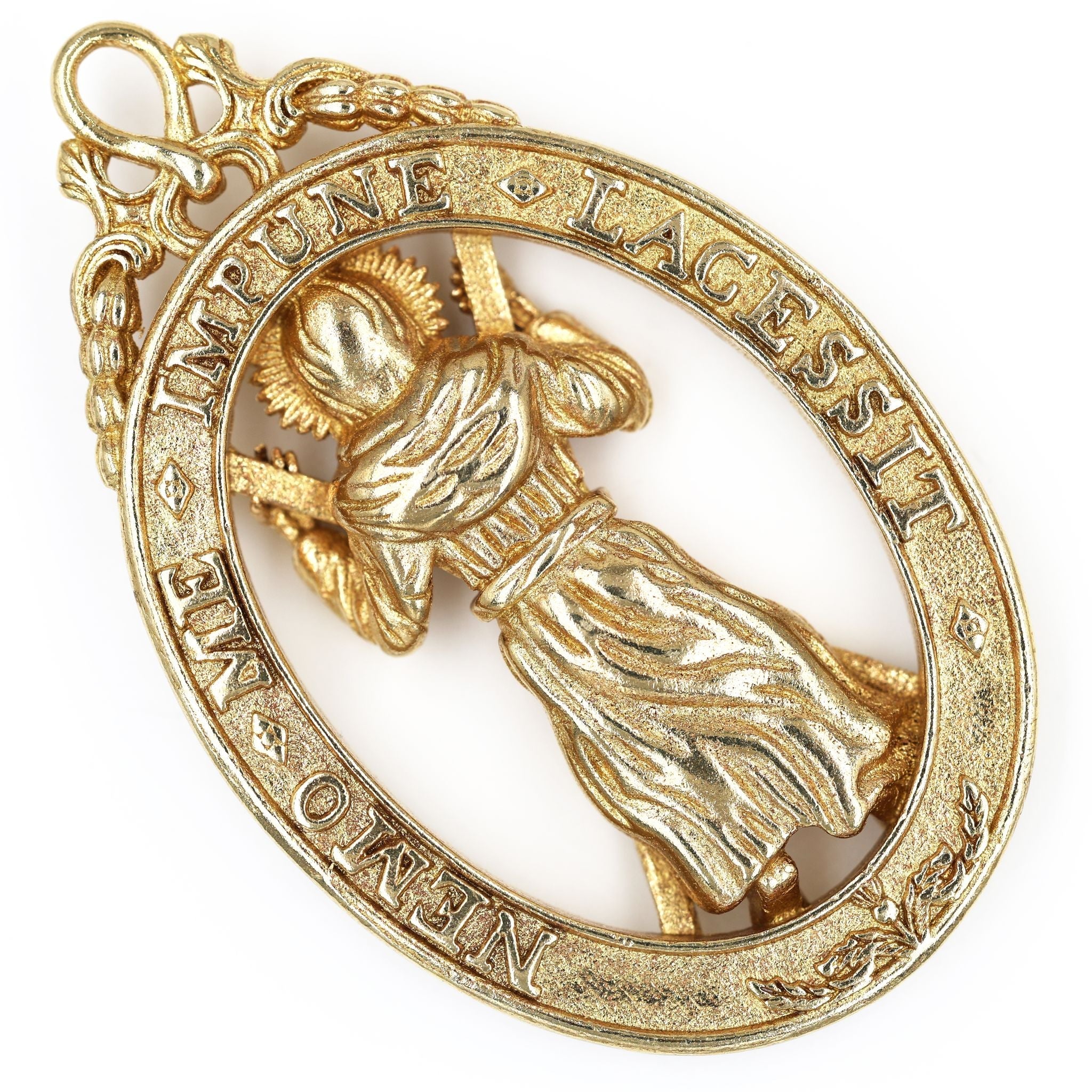 British Order of the Thistle Saint Andrew Pendant Brass Badge detail view 6