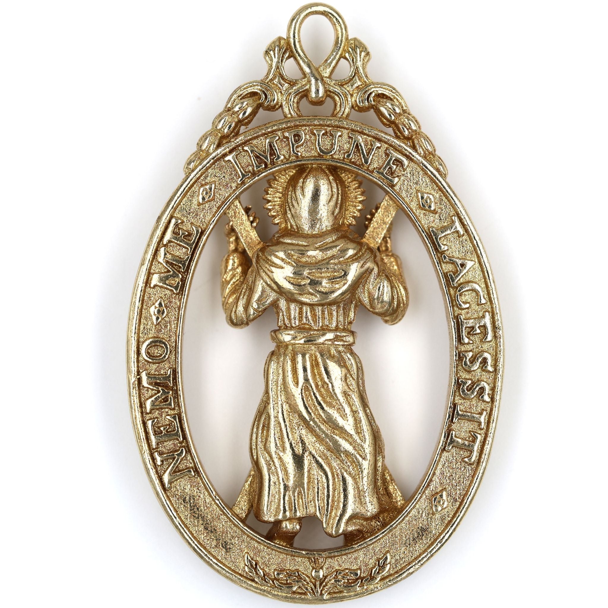 British Order of the Thistle Saint Andrew Pendant Brass Badge detail view 2