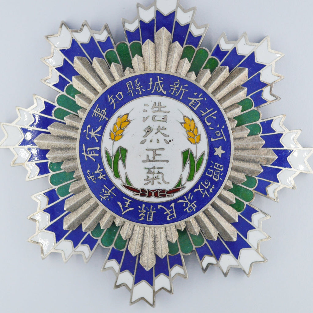 Chinese order China Incident Commemorative Medal ca. 1937 WWII Japanese Japan detail view 8