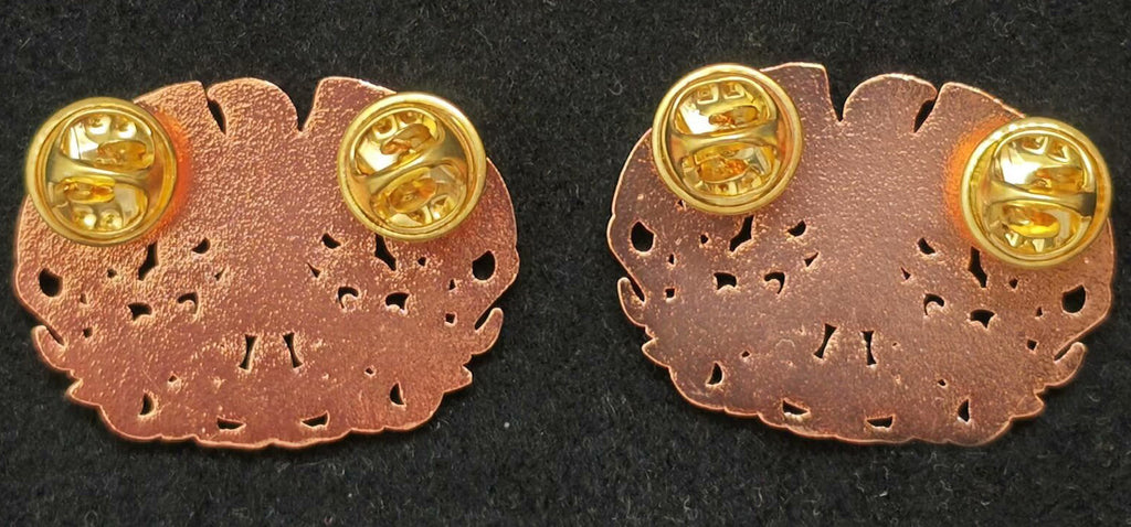 Chinese Qing Imperial Guard Cap Badge & Eagle Collar Insignia Set (3) detail view 5