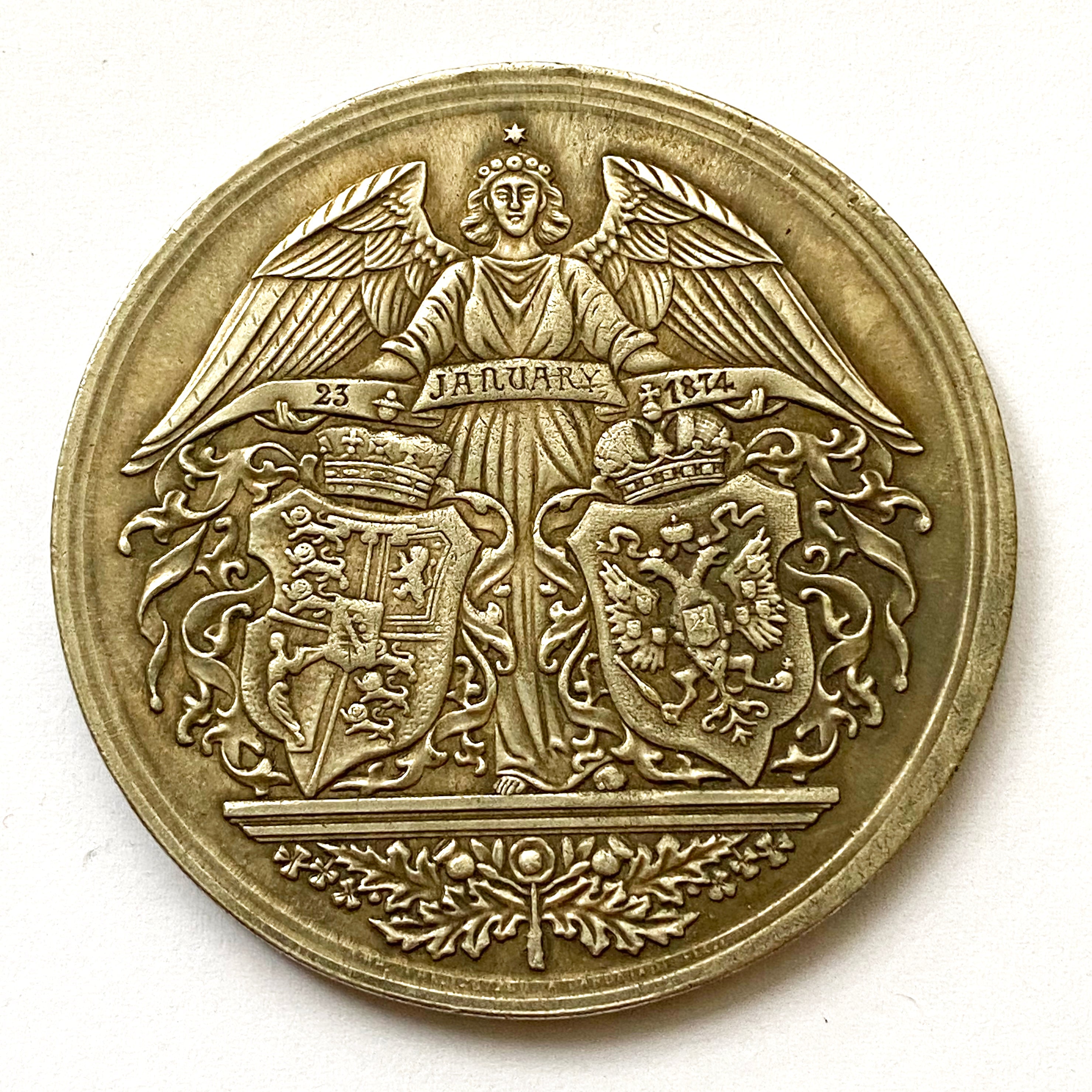 United Kingdom Imperial Russian commemorating the Marriage of Alfred and Marie medal detail view 2