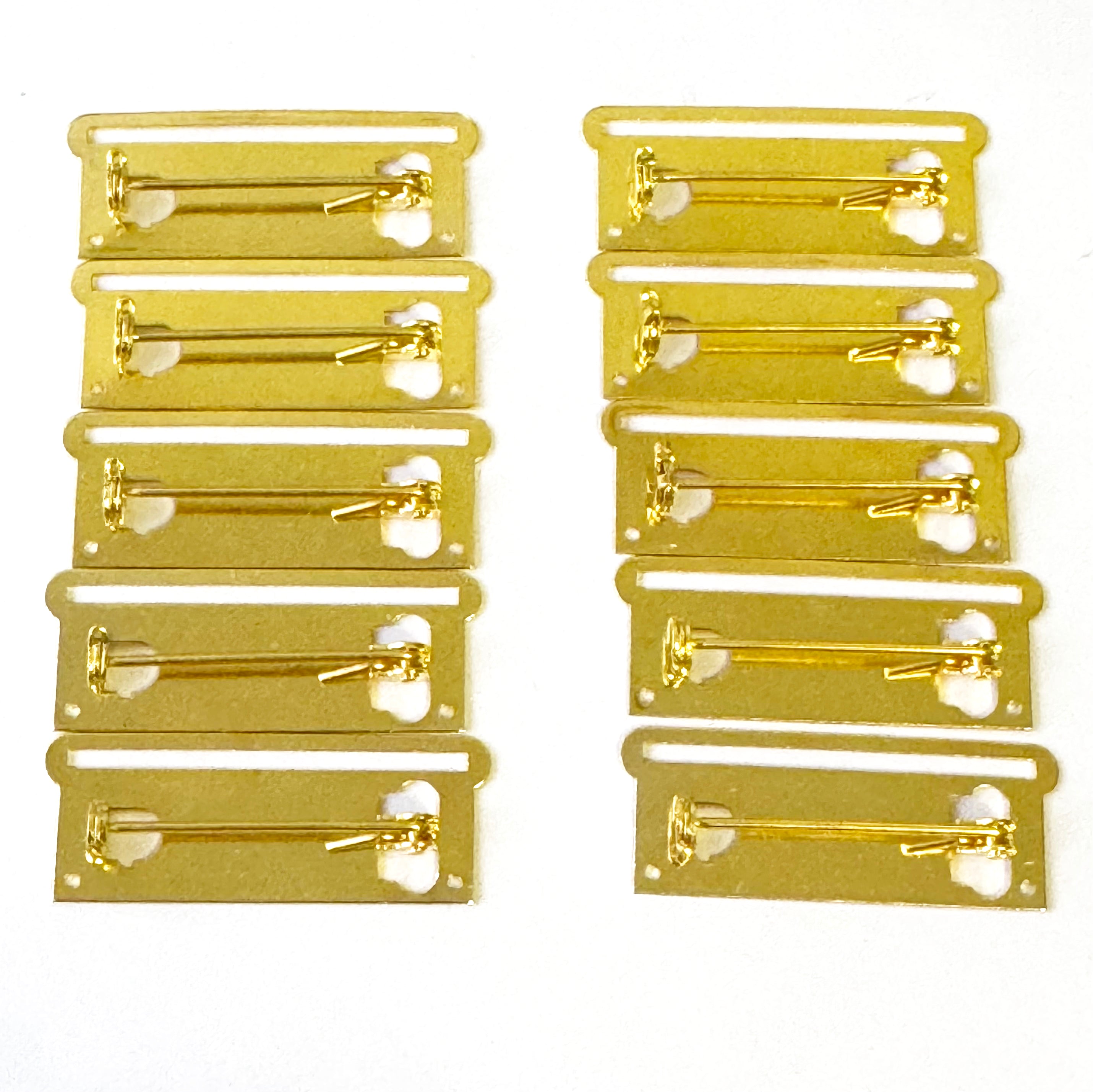 10× Medal Ribbon Mounting Bars Brooch Pin Fixing 1 Space, for 35-38 mm Ribbon Gold detail view 3