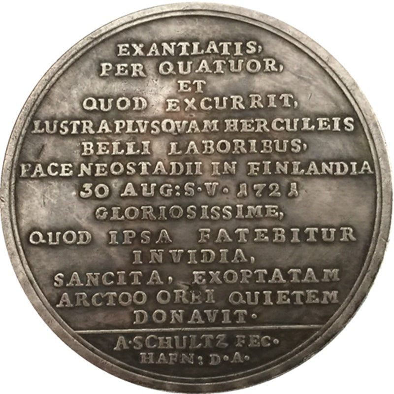 Imperial Russian Medal – Commemorative of the Treaty of Nystad 1721 – B9 replica