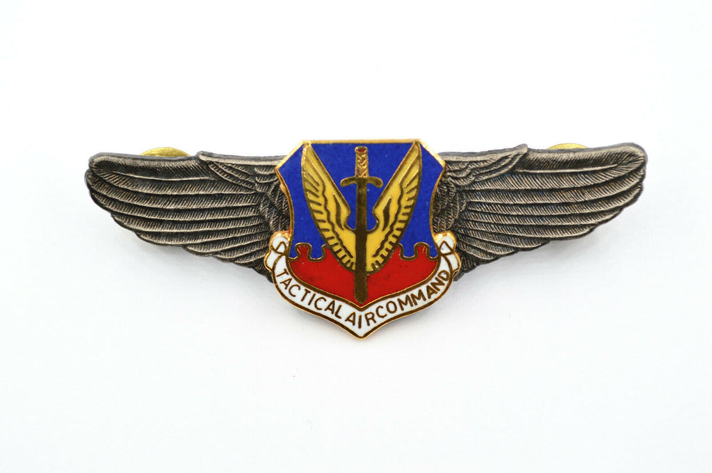U.S. WWII Tactical Air Command Air Force Wings Badge Pin Medal Enamel detail view 3