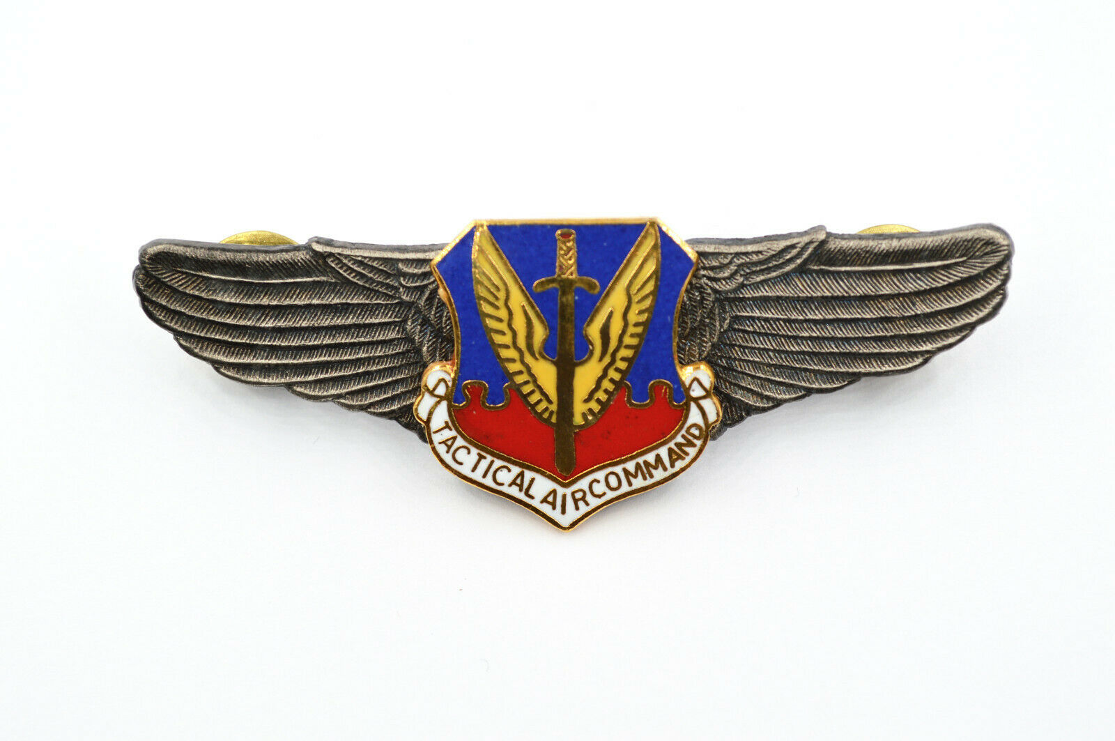 U.S. WWII Tactical Air Command Air Force Wings Badge Pin Medal Enamel detail view 3