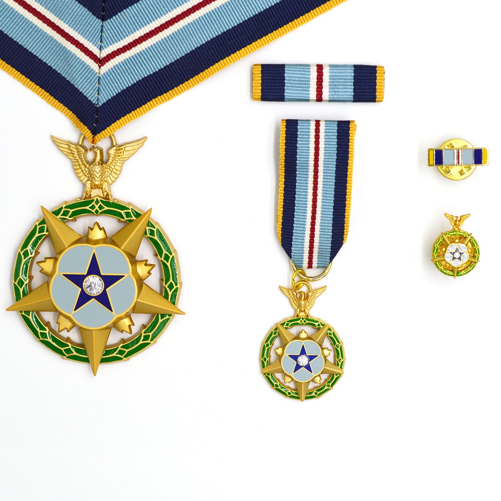 Cased U.S. NASA Space MOH Space Medal of Honor Neckribbon Version WWII Badge Order detail view 3