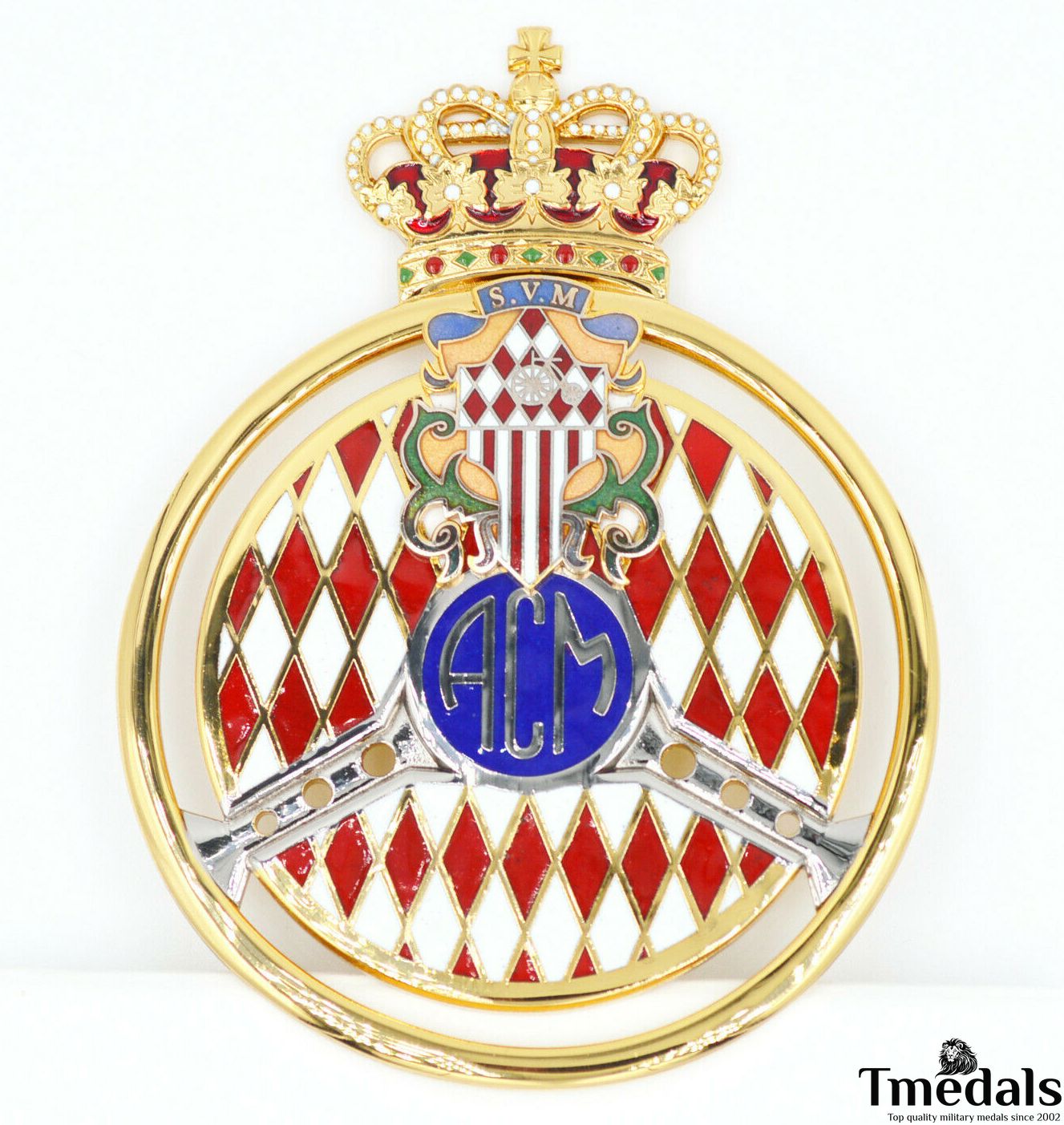 Automobile Club de Monaco (ACM) Gold Grille Badge – Original 2011 Issue original item